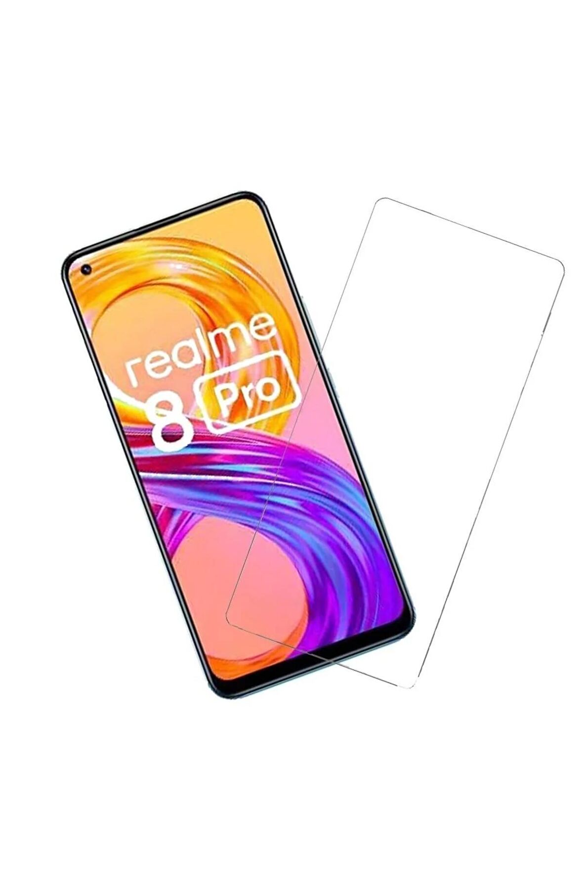 Realme 8 Pro ile Uyumlu Ekran Koruyucu Şeffaf Temperli Kırılmaz Cam Ekran Koruyucu