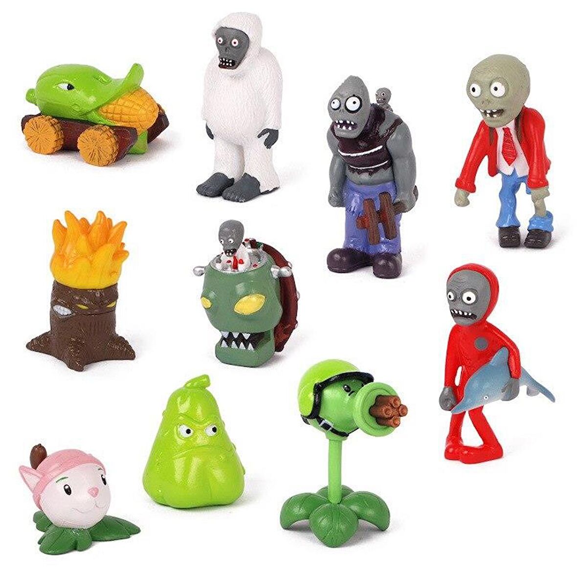 Plants And Zombies zombiler+ Bitkiler 10 adet 3-7 cm figur set