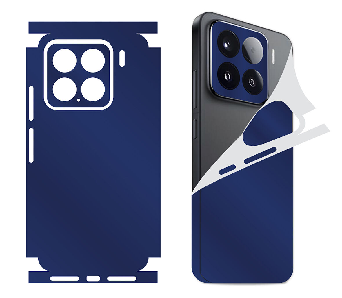Xiaomi 15 Mi 15 için 360 full arka kaplama koruma sticker kılıfsız kullanım MAT MAVİ