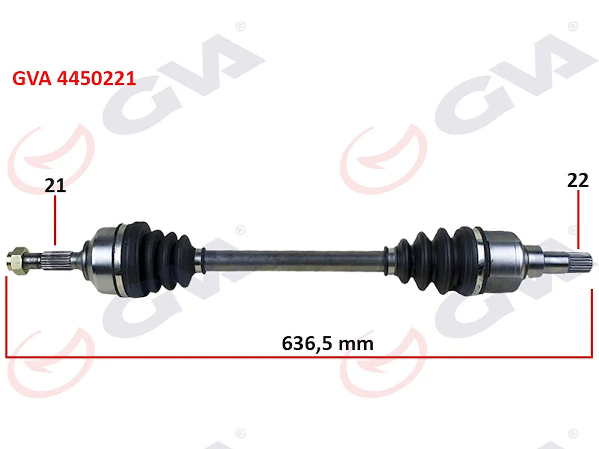 KOMPLE AKS SOL C3 1.4 HDI 2002 70HP 636MM 3272 ES 3272 ET