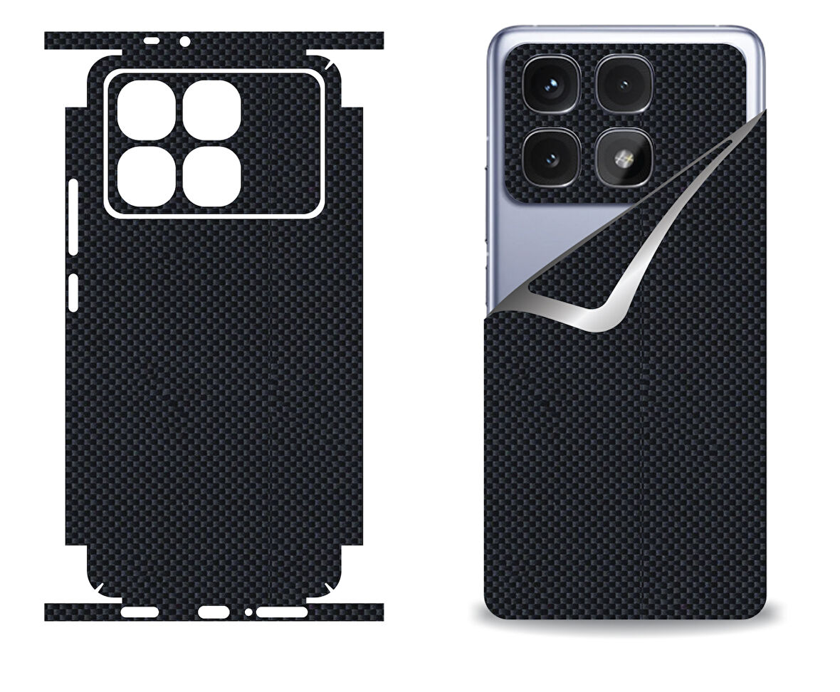Xiaomi Redmi K70 Ultra için uyumlu 360 full arka kaplama koruma sticker - KARBONFİBER