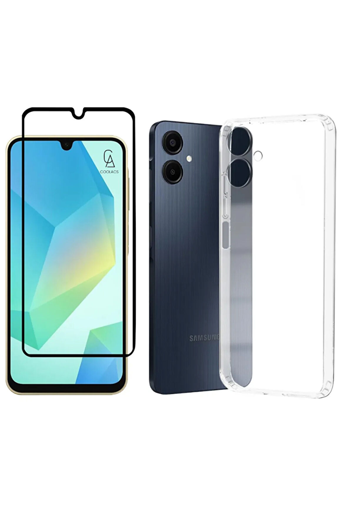 Samsung Galaxy A06 ile Uyumlu Telefon Kılıfı ve 5d Tam Kaplayan Cam Ekran Koruyucu 