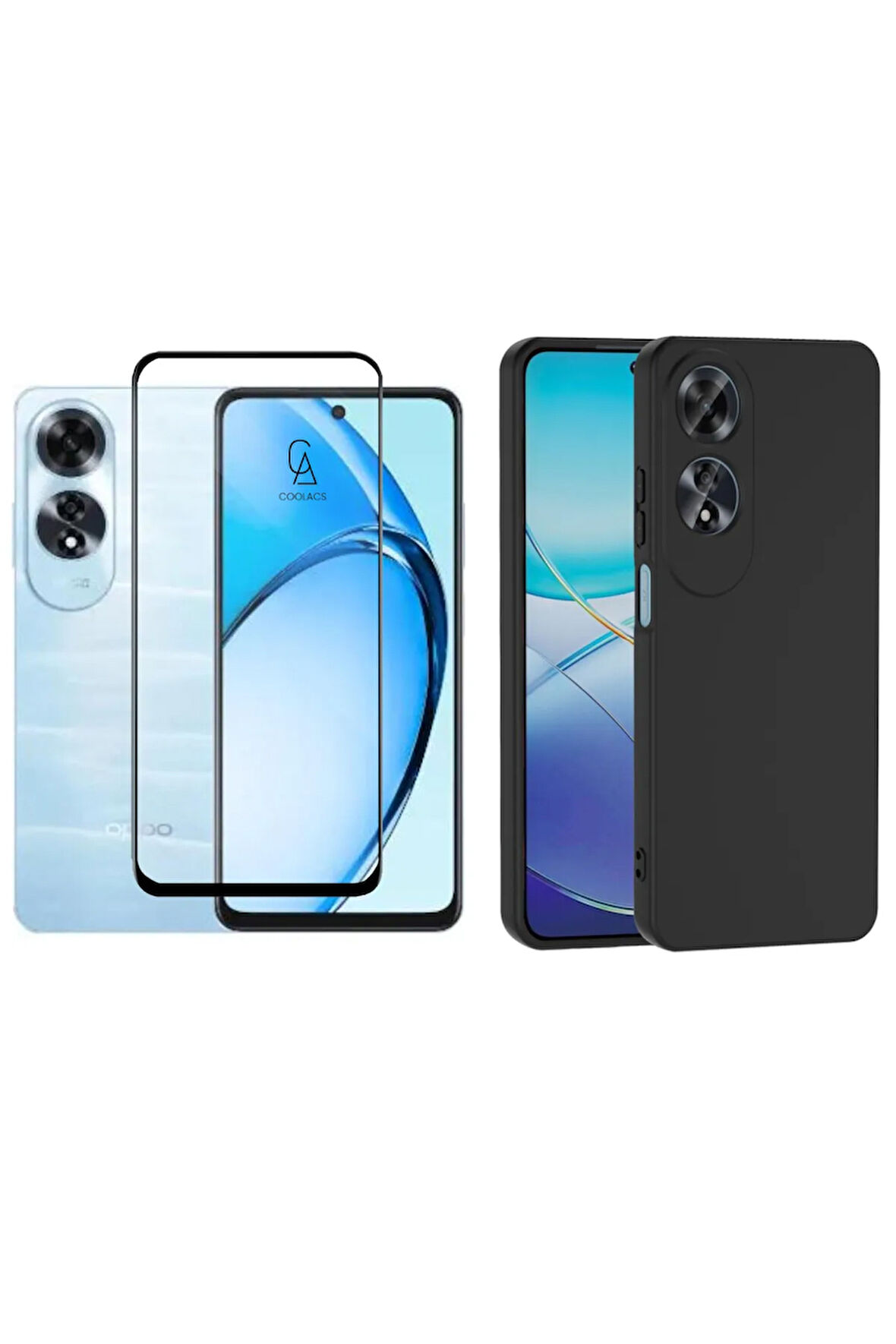 Oppo A60 ile Uyumlu Telefon Kılıfı ve 5d Tam Kaplayan Cam Ekran Koruyucu 