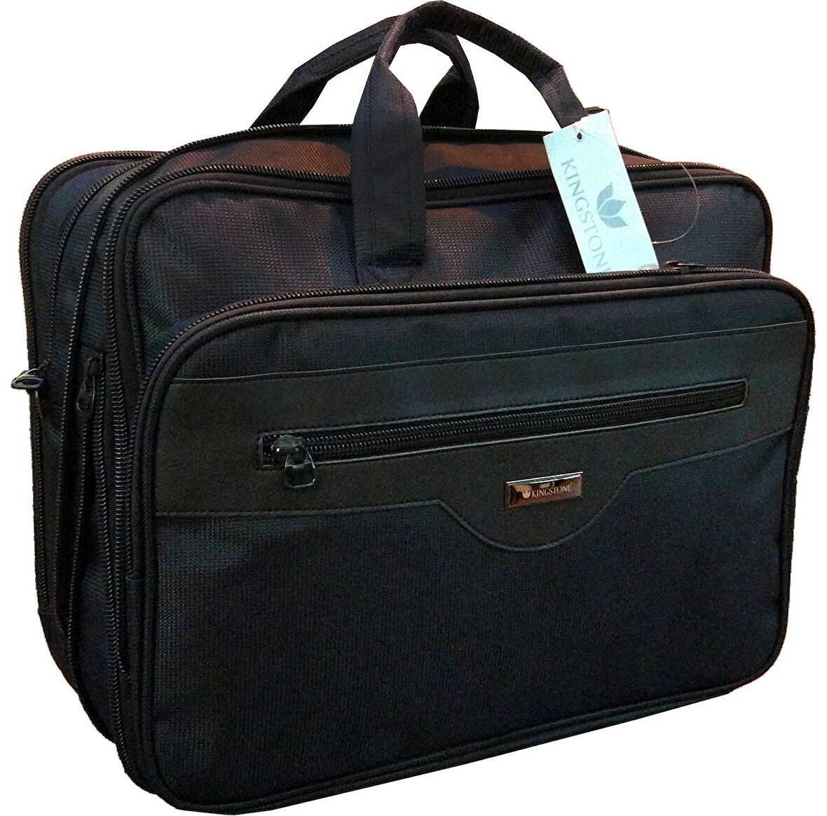 Kingstone 2076 Özel Üretim Büyük Boy Körüklü Evrak Laptop Çantası Siyah