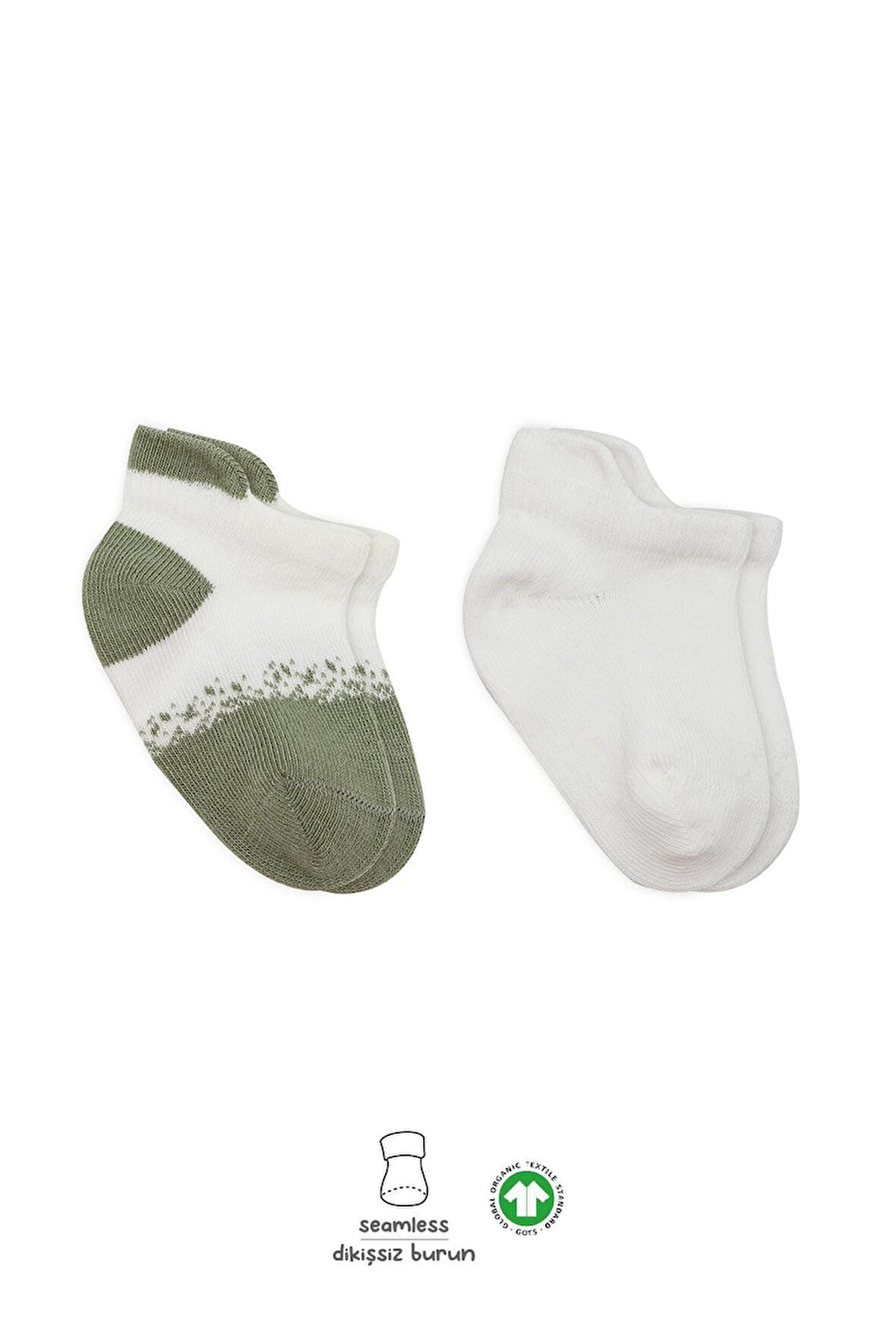 Bistyle 2'Li Penye Sneakers Çorap BS20105 Nil Ekru