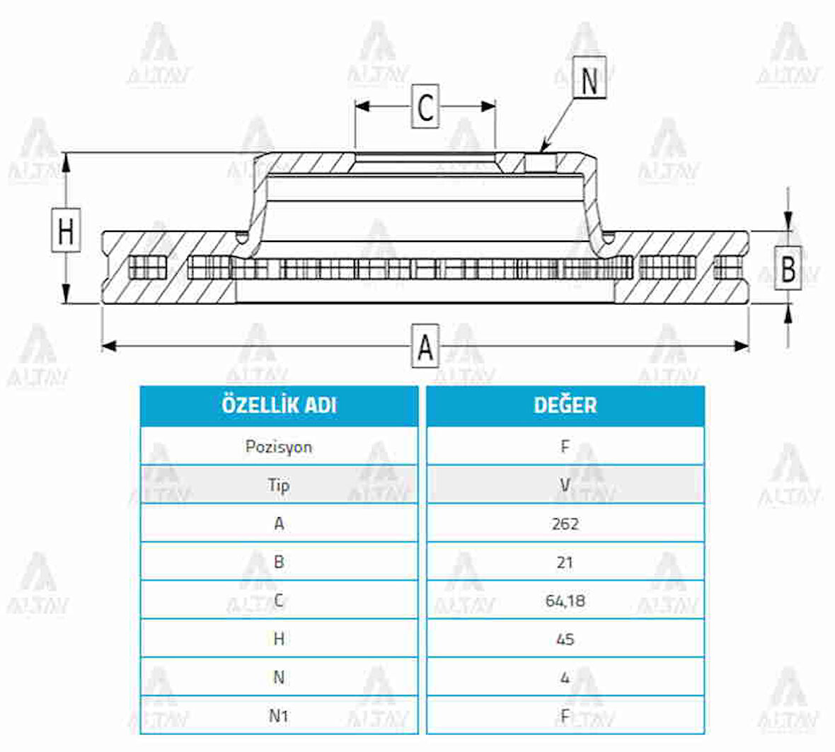 FREN DİSKİ CIVIC 1992-2005 1.6 / JAZZ 2009-2012 / ROVER 1995-2000 / CITY 2022 ÖN HAVALI 262-4 45251 SK7 A00 (2 ADET)