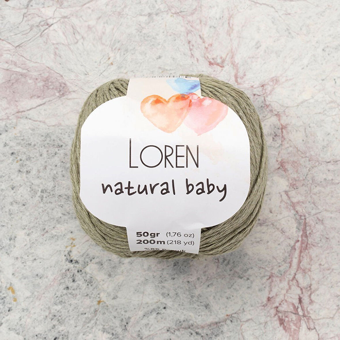 Loren Natural Baby Küf Yeşili El Örgü İpi - R089 - 33936