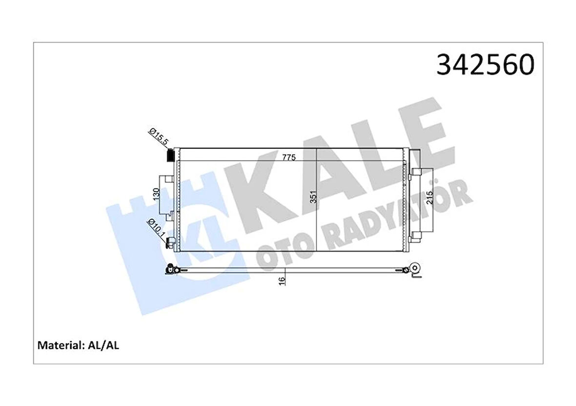KLİMA RADYATORU KONDENSERİ RENAULT MASTER 3 2010 OPEL MOVANO B 2010 2.3DCI 775X351X16 ALÜMİNYUM KURUTUCU İLE 4419449 93197529 921005824R