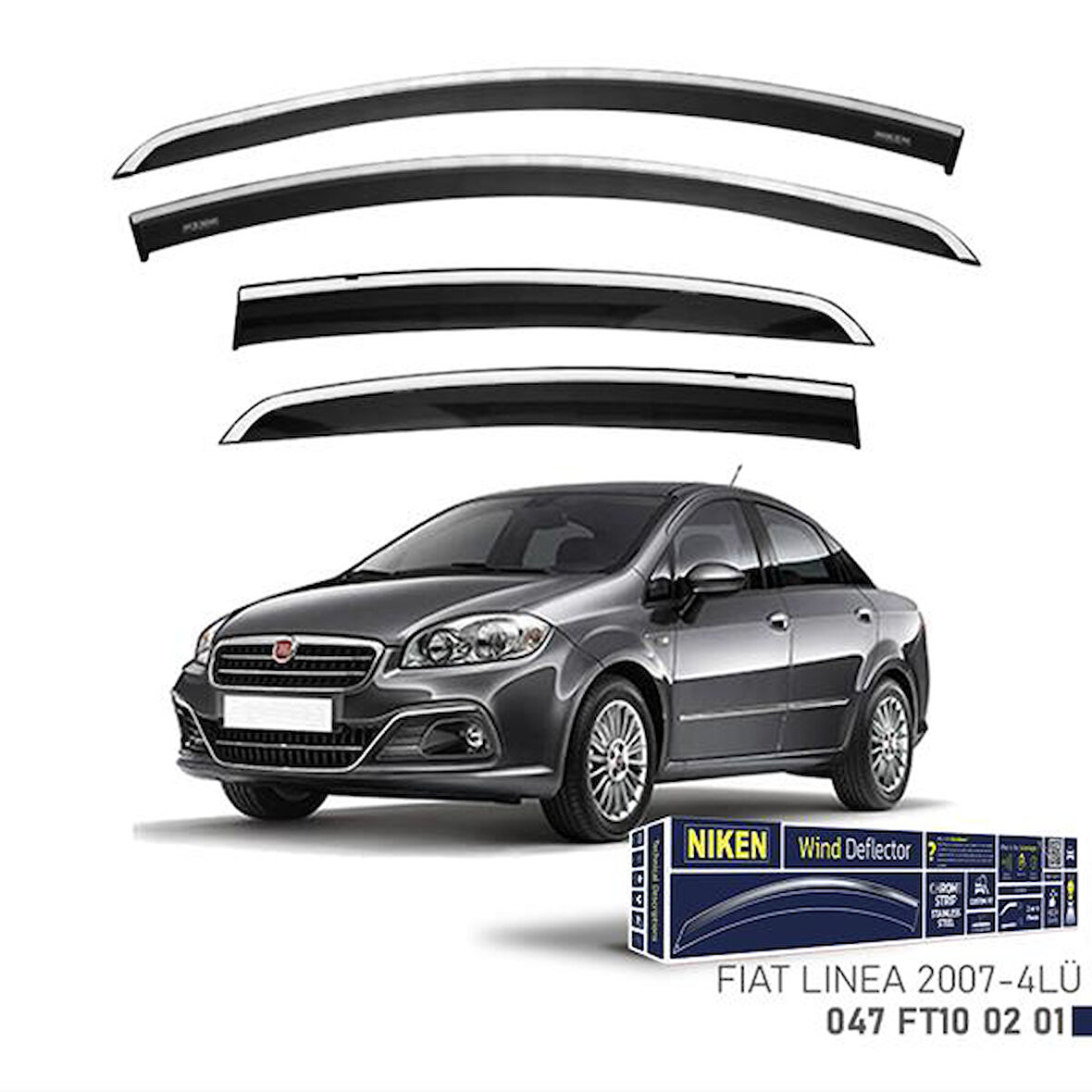 KROMLU CAM RÜZGARLIĞI FIAT LINEA 2007- 4LÜ