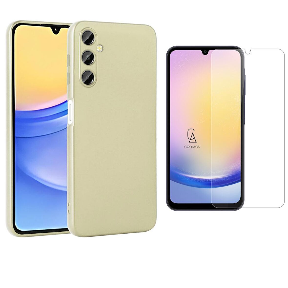 Samsung Galaxy A25 ile Uyumlu Kılıf Soft Yumuşak Telefon Kılıfı ve Temperli Cam Ekran Koruyucu