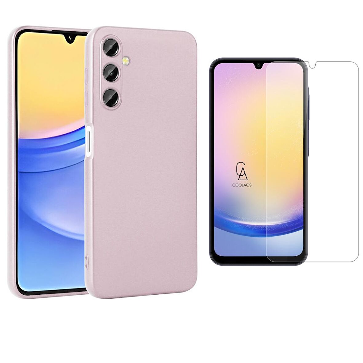 Samsung Galaxy A25 ile Uyumlu Kılıf Soft Yumuşak Telefon Kılıfı ve Temperli Cam Ekran Koruyucu