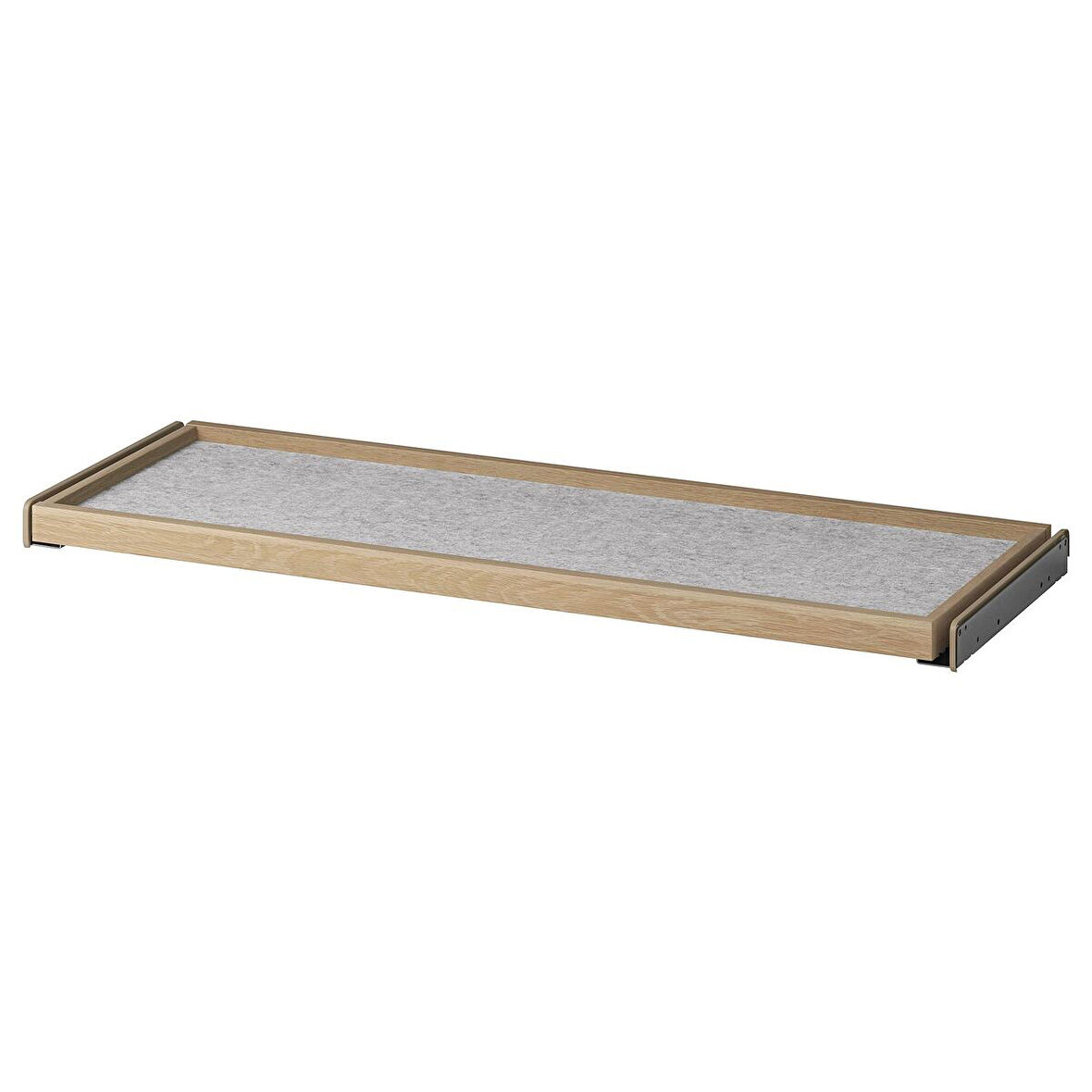 Raylı çekmece, ağartılmış meşe görünümlü-açık gri, 100x35 cm
