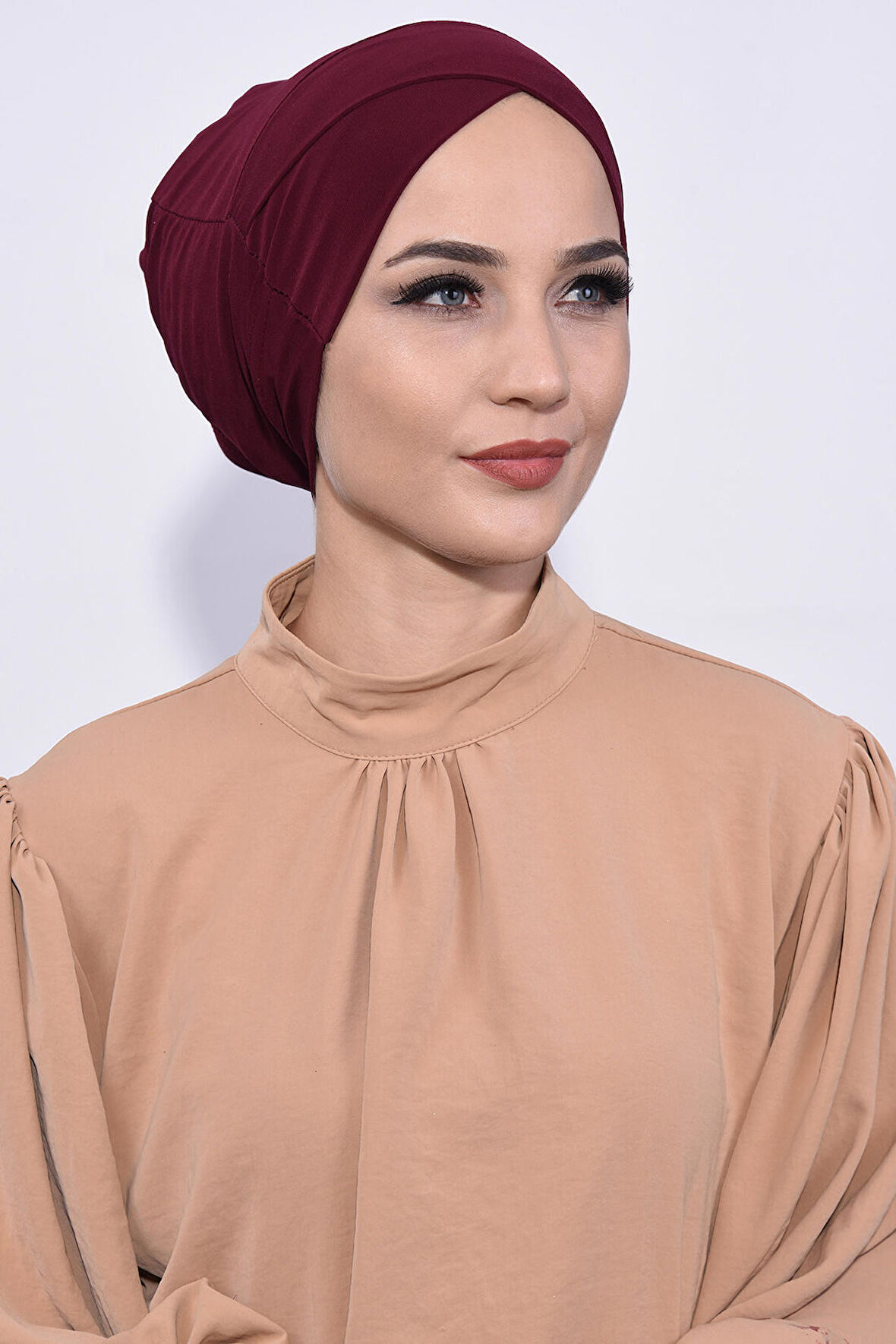 Önü Çapraz Boru Bone Bordo - Bordo