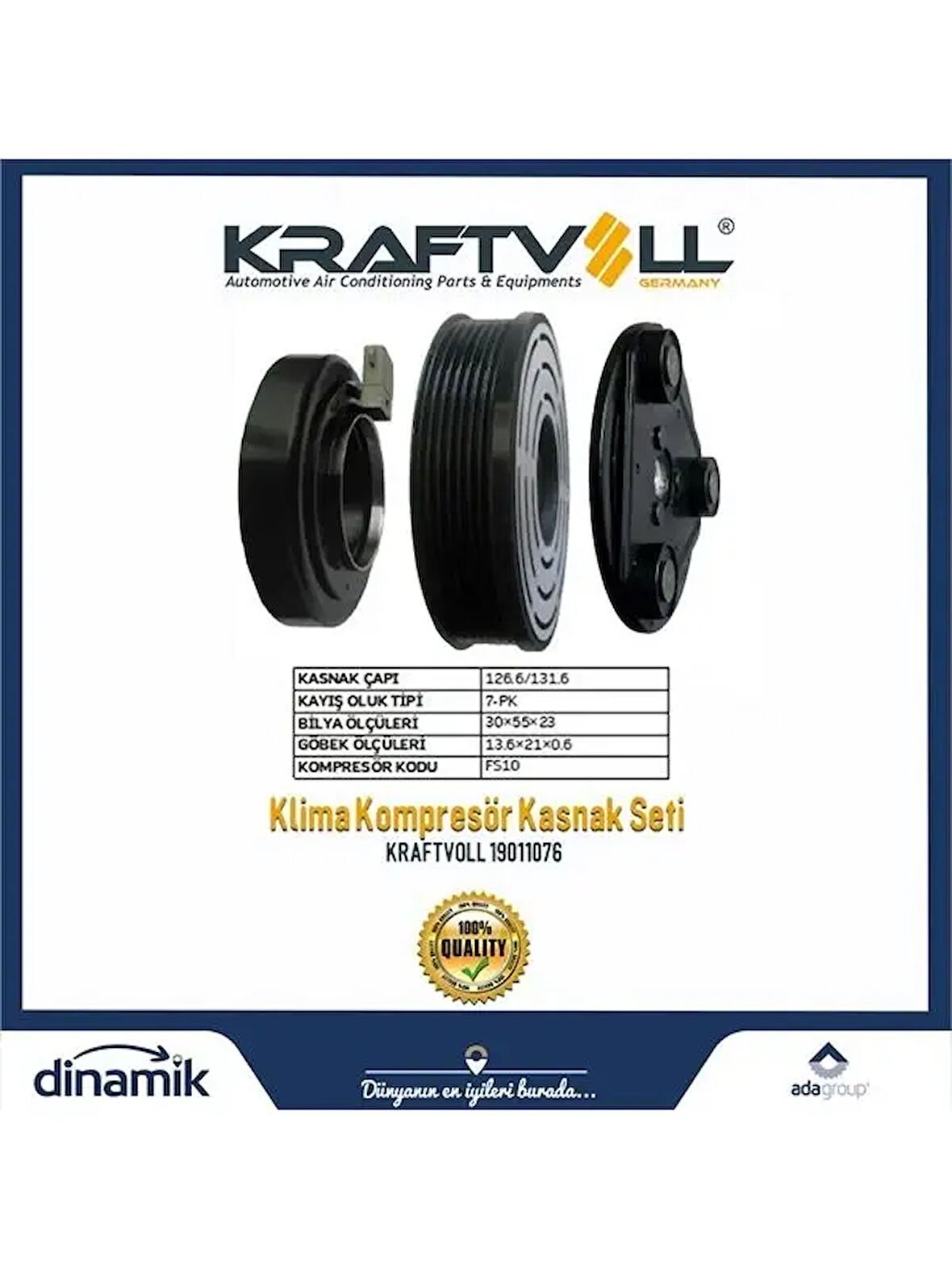 KLIMA KOMPRESOR KASNAK SETI FORD TRANSIT V184 0106 7.PK SET 12.V