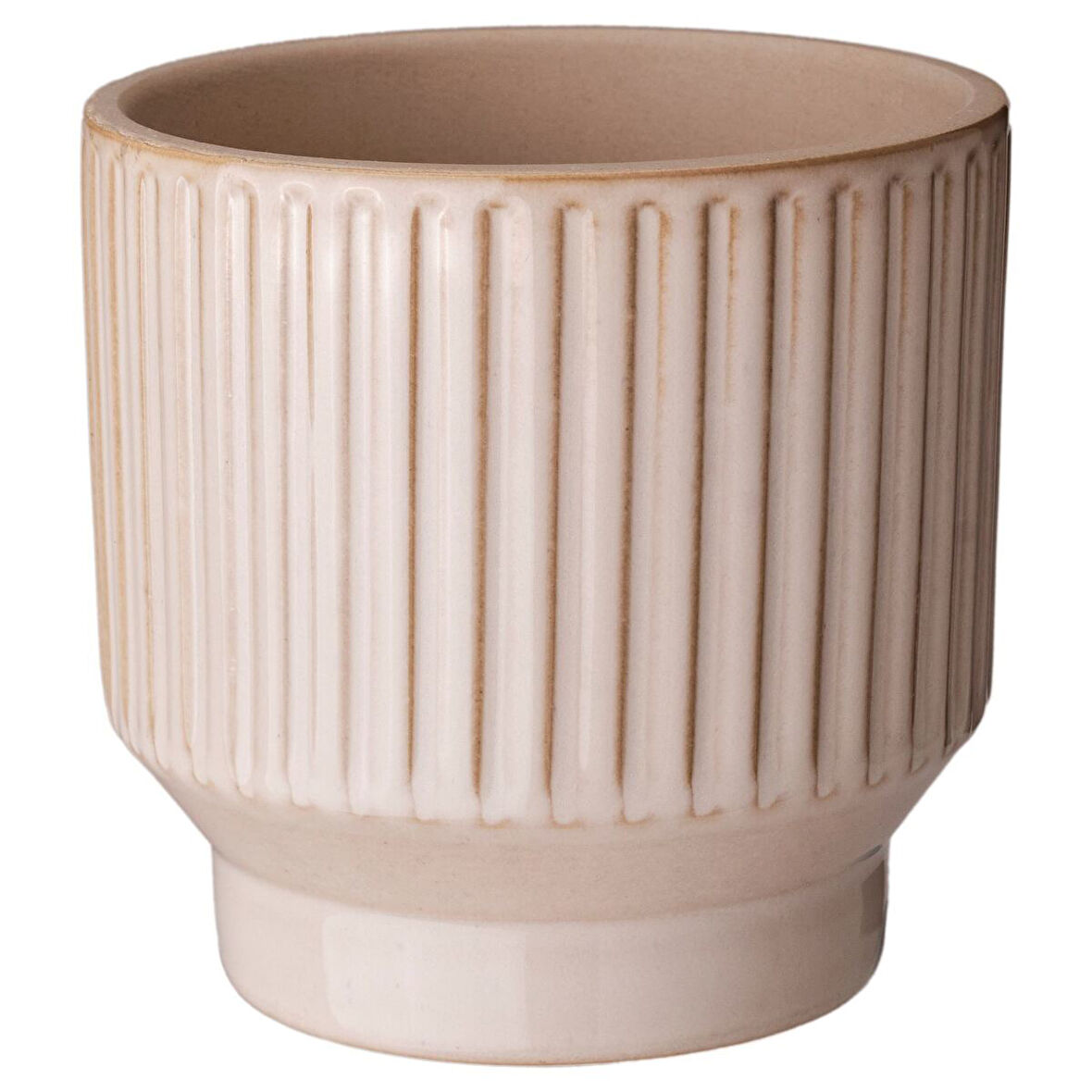 Seramik saksı, bej, 9 cm