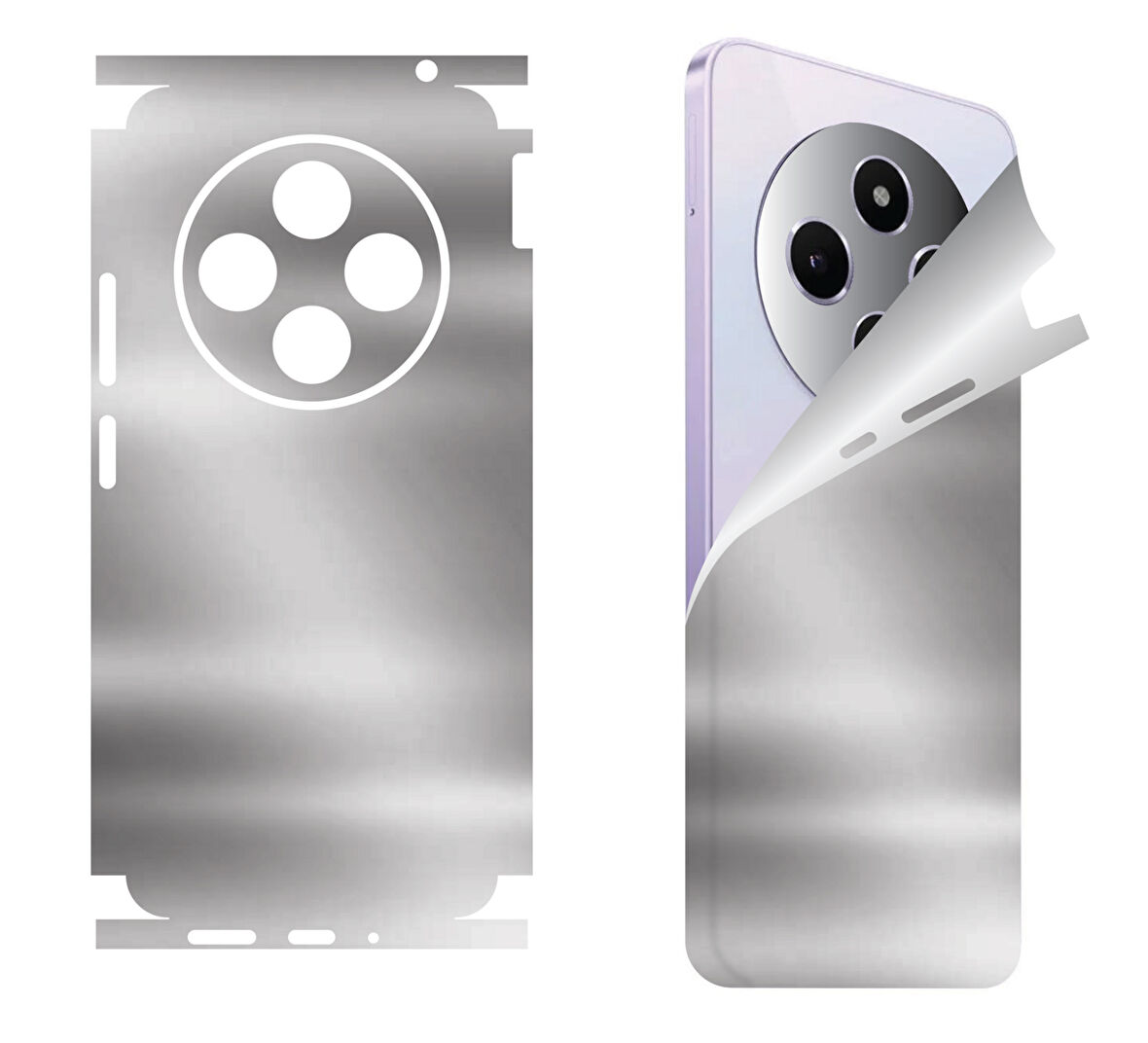 Xiaomi Redmi 14c için uyumlu 360 full arka kaplama koruma sticker AYNALI GÜMÜŞ