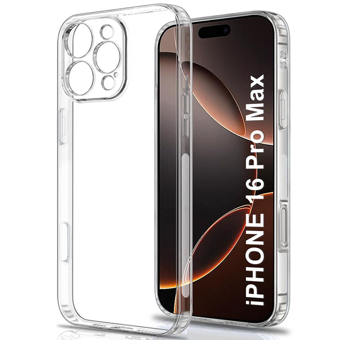 Apple iPhone 16 Pro Max ile Uyumlu Kılıf Şeffaf Esnek Silikon Telefon Kılıfı Kapak