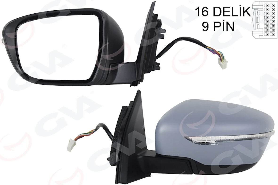 DIŞ DİKİZ AYNASI SOL QASHQAI 2013 ELEKTRİKLİ ISITMALI KATLANIR SİNYALLİ ASTARLI KONVEKS 96302 4EH6A 96374 4EA8E