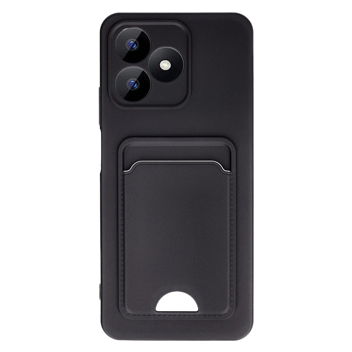 Realme Note 50 Uyumlu Arka Kamera Korumalı Kart Koyulabilen Silikon Kartlıklı Kılıf Kapak