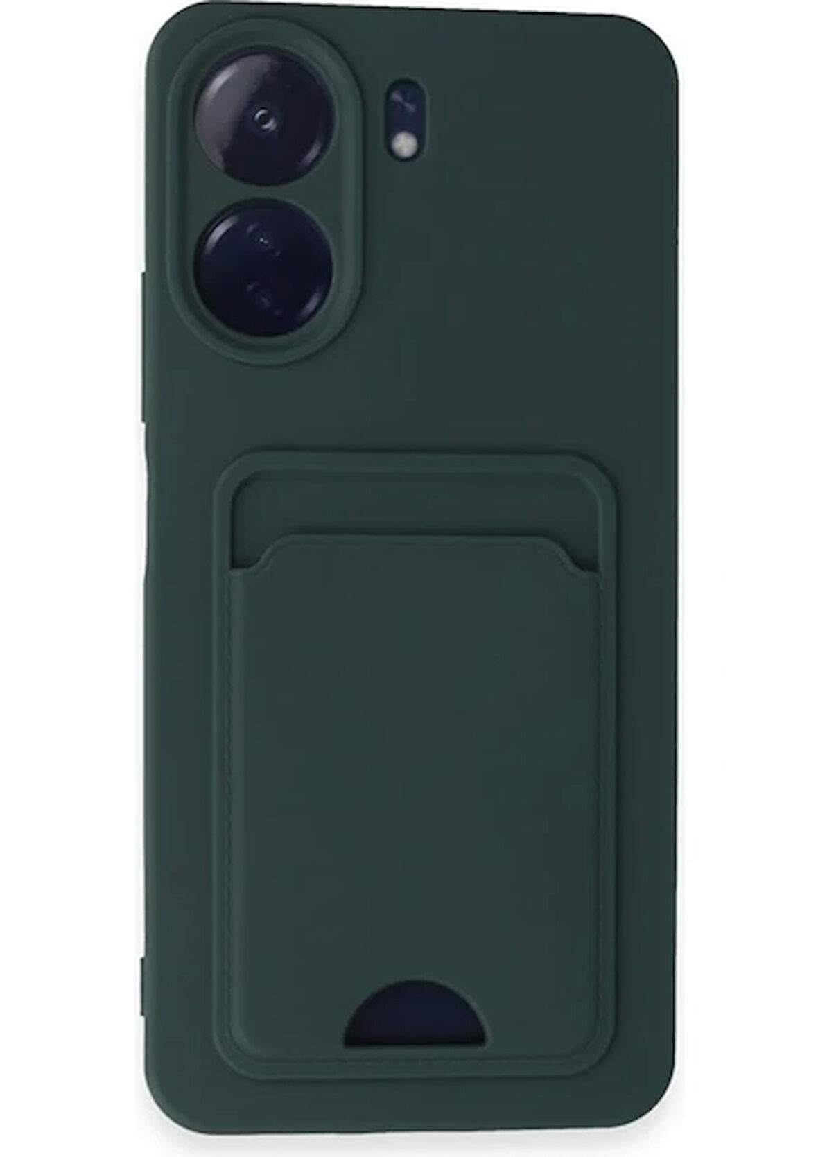 Xiaomi Poco C65 Uyumlu Arka Kamera Korumalı Kart Koyulabilen Silikon Kartlıklı Kılıf Kapak