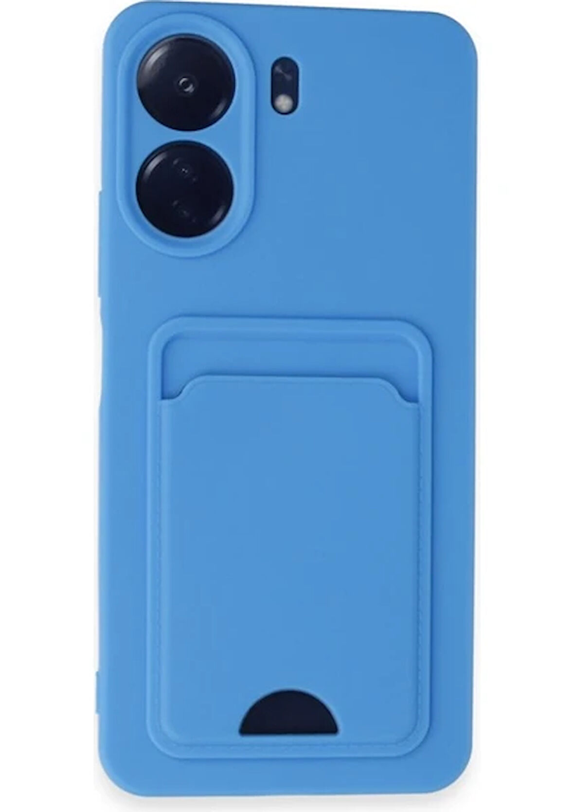 Xiaomi Poco C65 Uyumlu Arka Kamera Korumalı Kart Koyulabilen Silikon Kartlıklı Kılıf Kapak