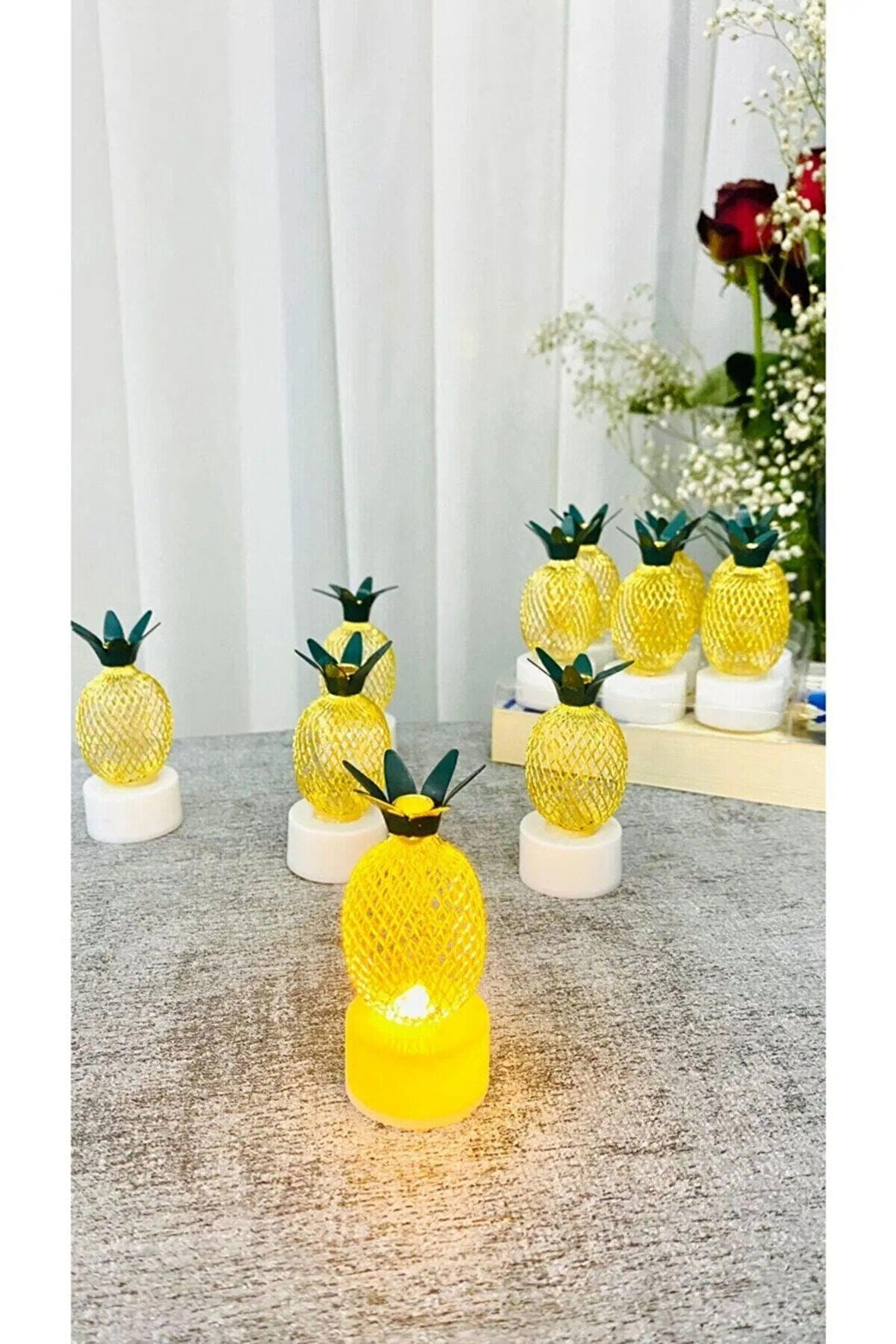 led mum ananas metal 2 adet ()