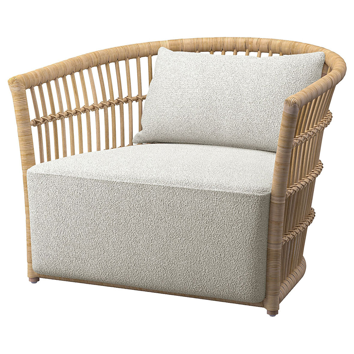 Rattan koltuk, djurmo gri-beyaz