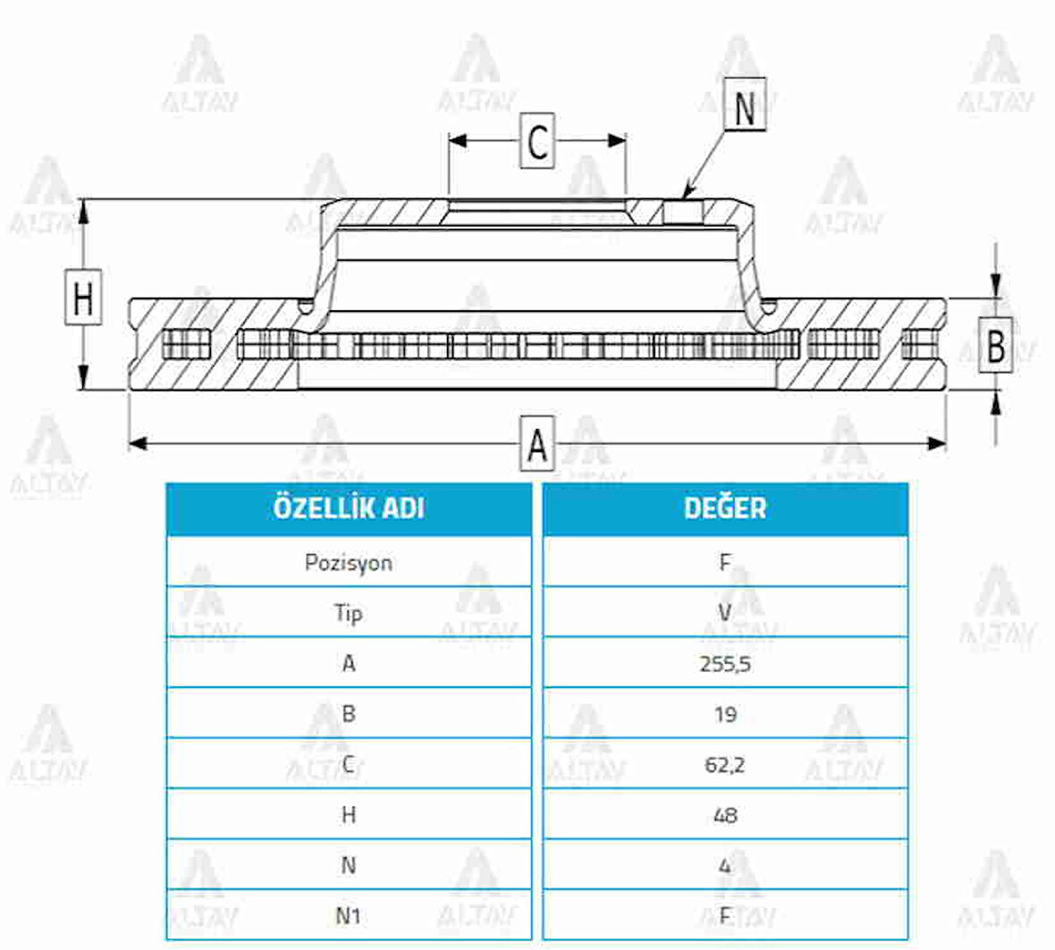 FREN DİSKİ GETZ 2003-2011 DİZEL / ÖN HAVALI 256-4 517121C050 (2 ADET)