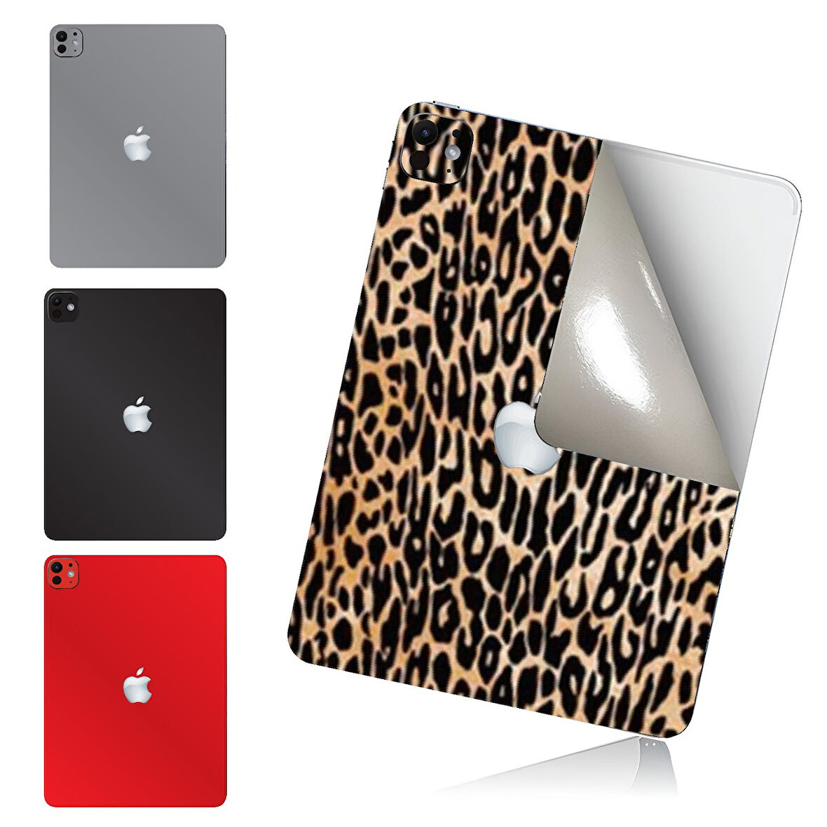 İpad Pro 13 inç M4 2024 için 60 full kaplama koruma sticker çizilmez film kaplama LEOPAR DESENLİ