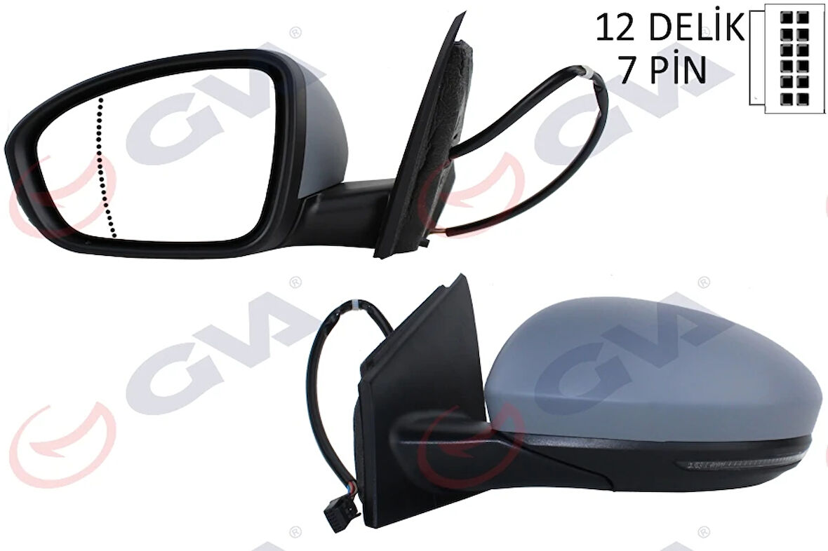 DIŞ DİKİZ AYNASI SOL MEGANE 4 2015 ELEKTRİKLİ ISITMALI SİNYALLİ ASTARLI ASFERİK VM-6142EHPAL 963028559R 963027812R