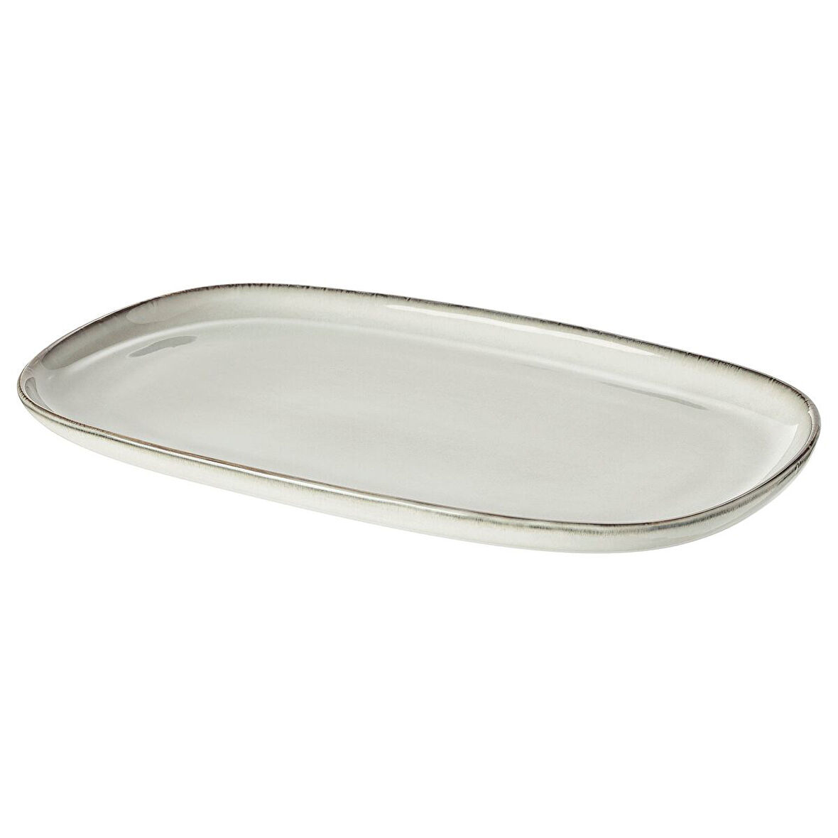 Servis tabağı, gri, 31x19 cm
