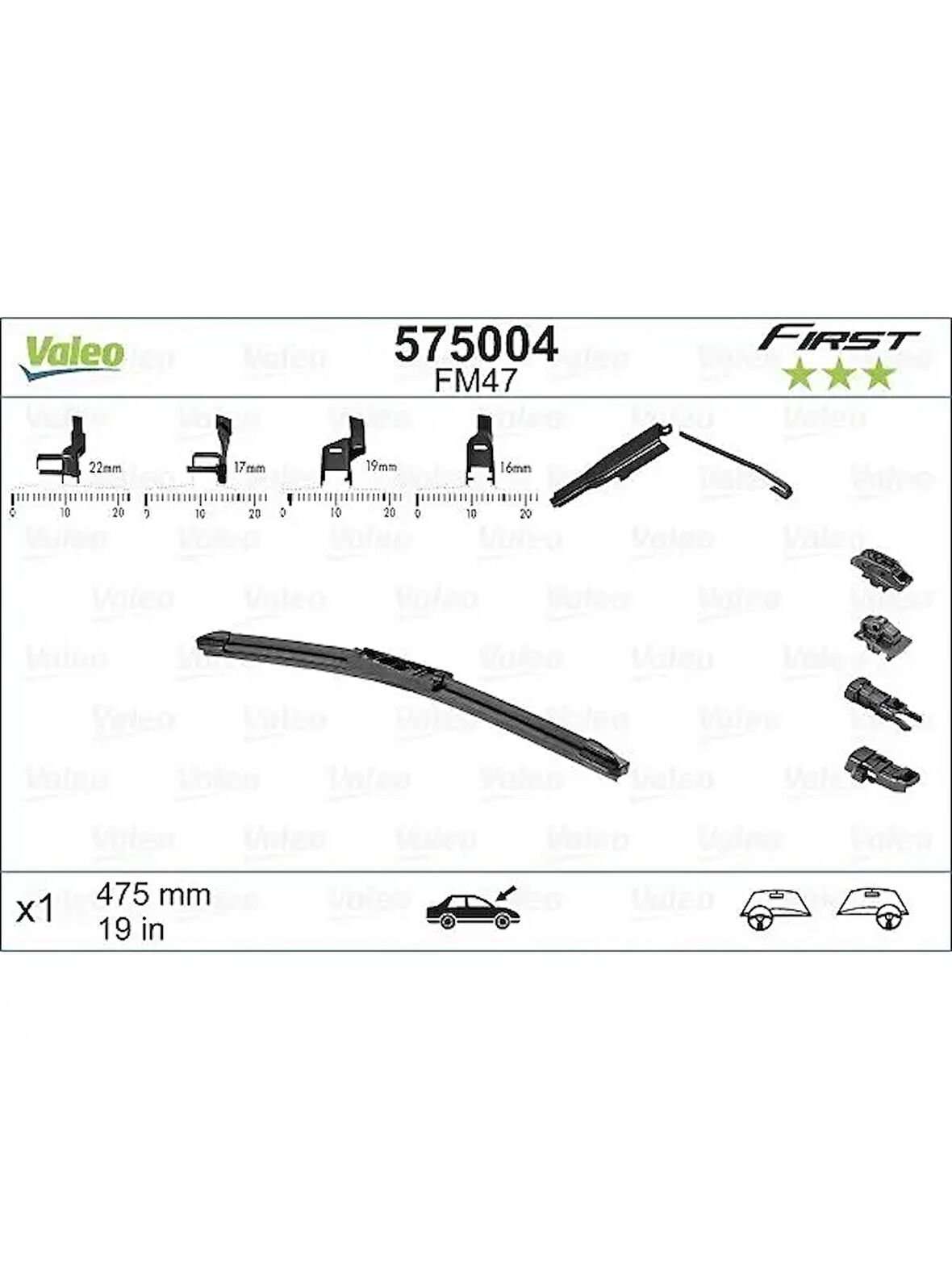 SILCECEK SUPURGESI  (X1) (475 mm) FIESTA 9501 FOCUS II 0511 MONDEO 0714
