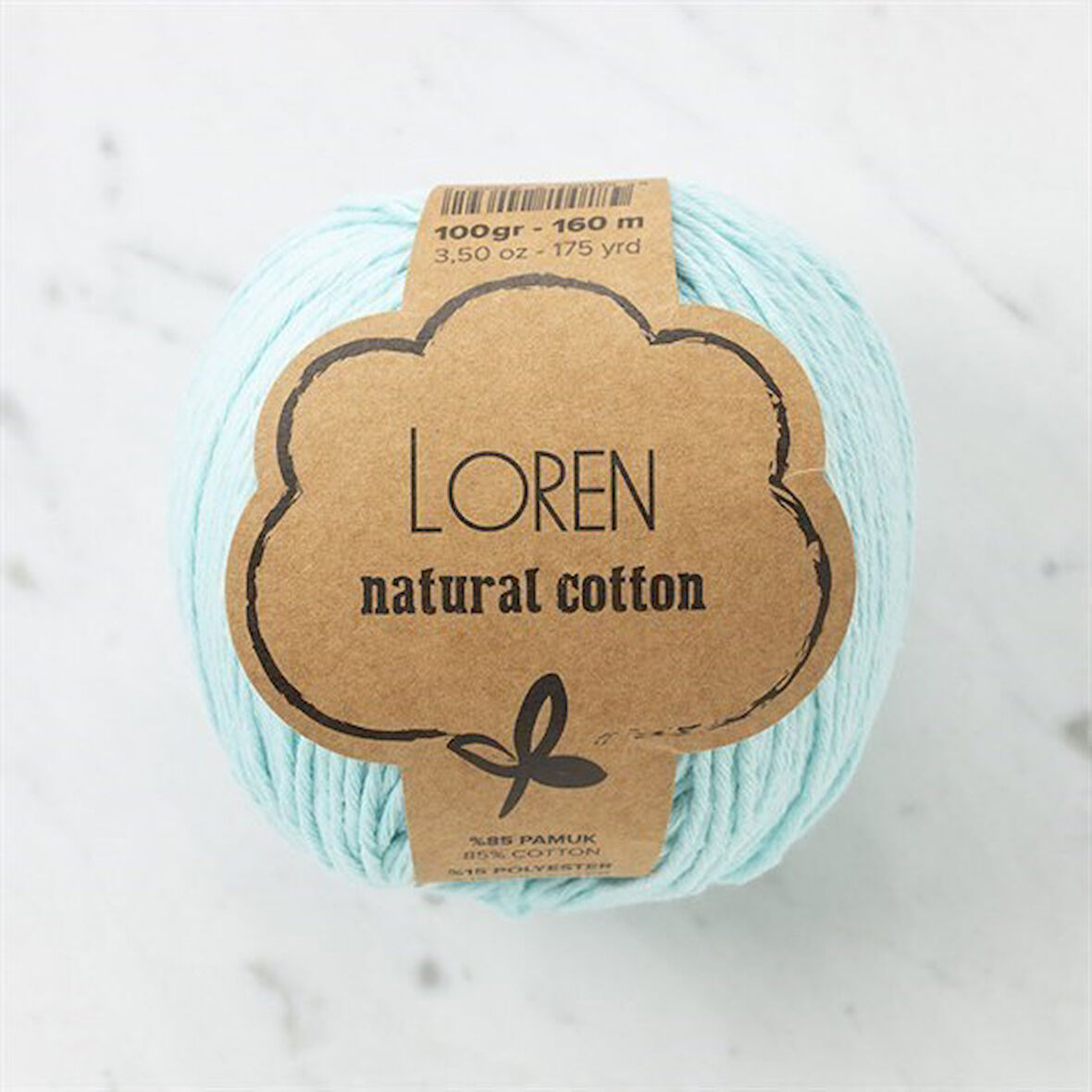 Loren Natural Cotton Cam Göbeği El Örgü İpi - R087 - 33901