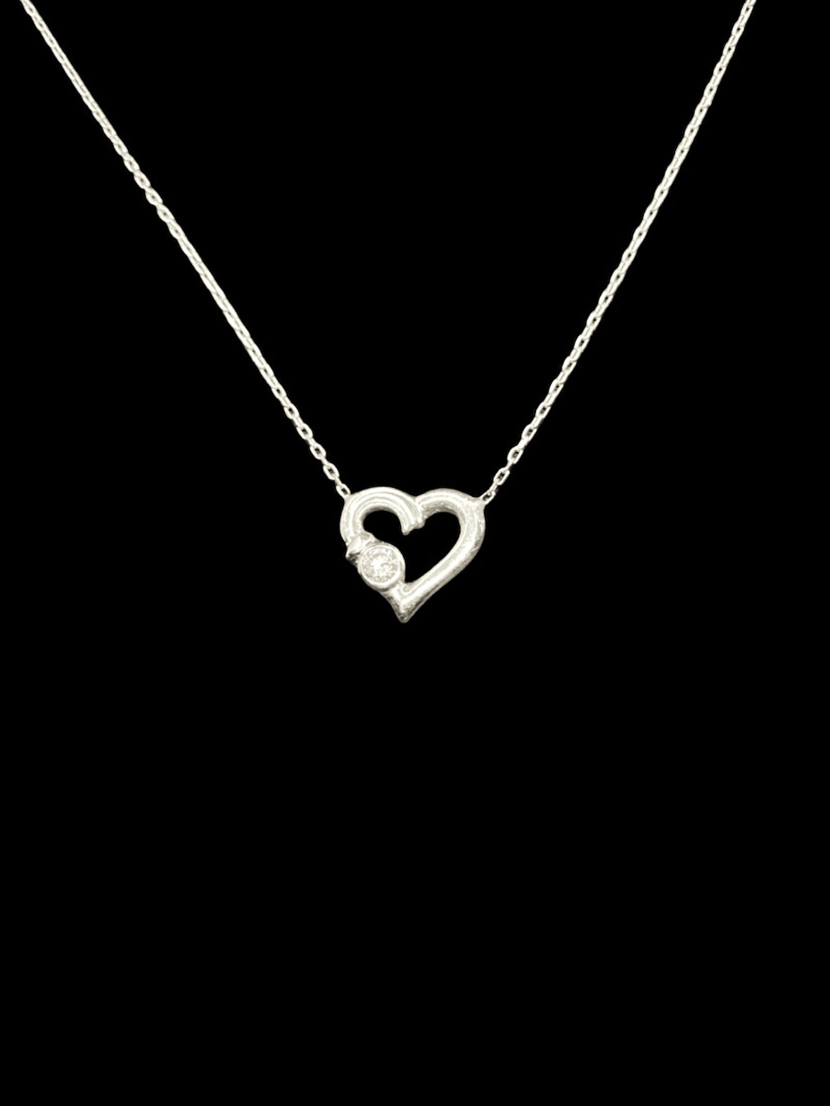💖 925 Ayar İthal Gümüş Minimalist Kalp Kolye | Zirkon Taşlı İnce Zincir | Özel Tasarım Hediyelik