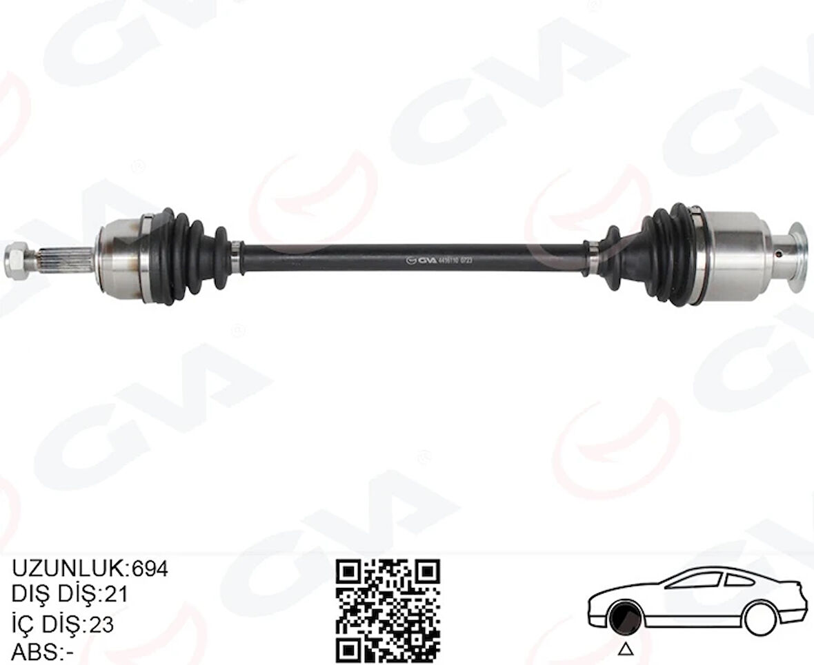 ÖN AKS SAĞ RENAULT EXPRESS F40.G40 1.9 D UZUNLUK 1985-1998 7700748855 8200323959 7700748854