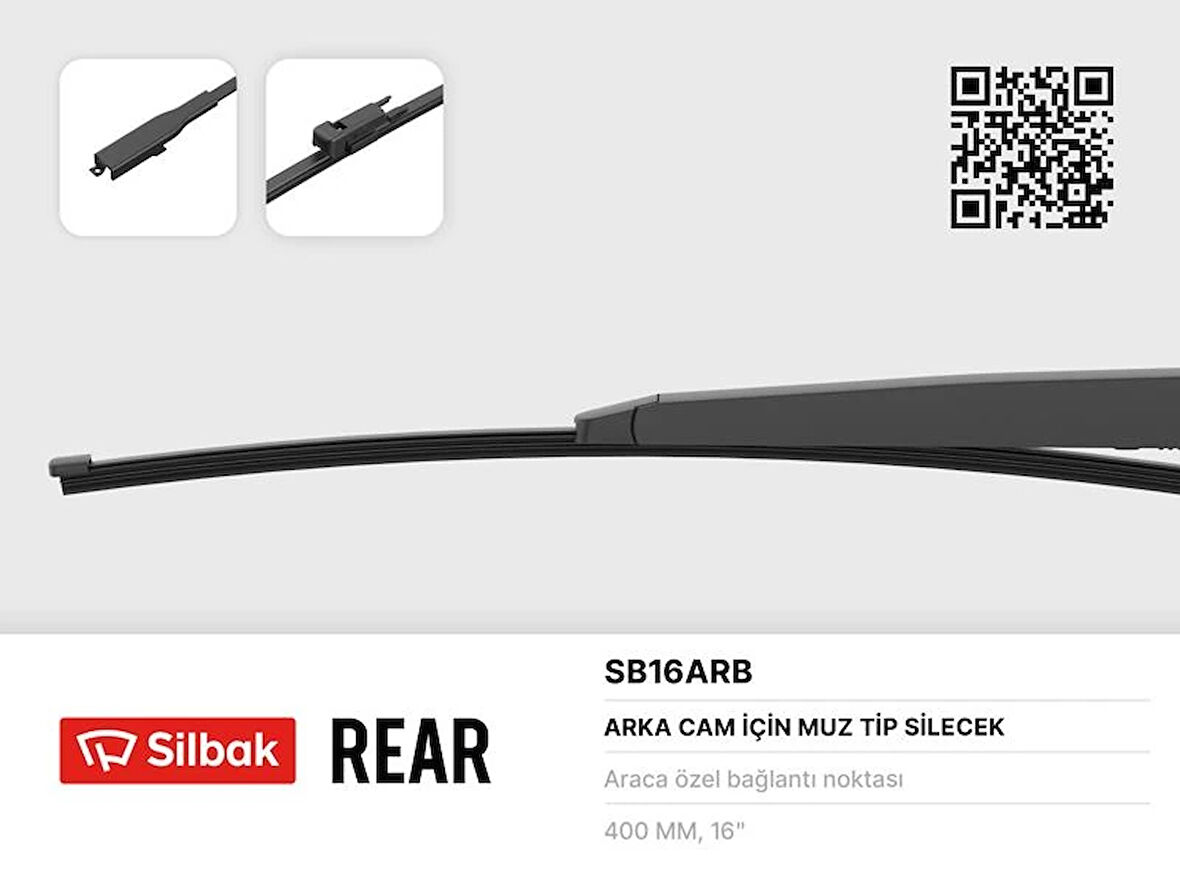 SİLECEK SÜPÜRGESİ ARKA MUZ TİPİ 405MM DOBLO 2 TEK KAPI 2002-2010 SPRINTER - CRAFTER 2004-2006