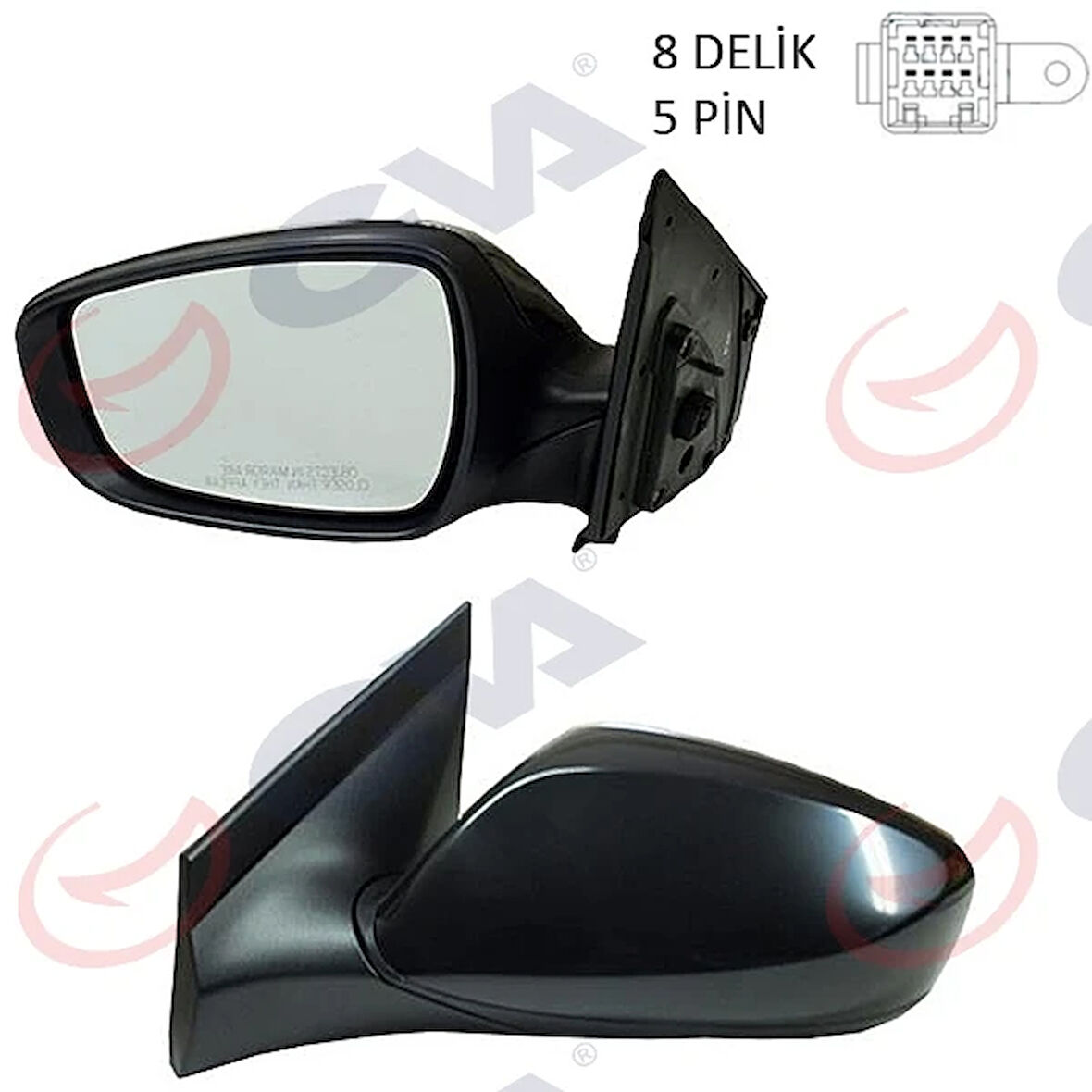 DIŞ DİKİZ AYNASI SOL BLUE 2012 ELEKTRİKLİ ISITMALI SİYAH KAPAK DÜZ CAM 5 FİŞ VM-6451EL 876101R110