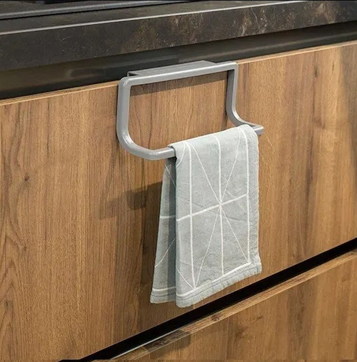 TOWEL HANGER Dolap Kapağına asılabilen havluluk, havlu askısı GRI