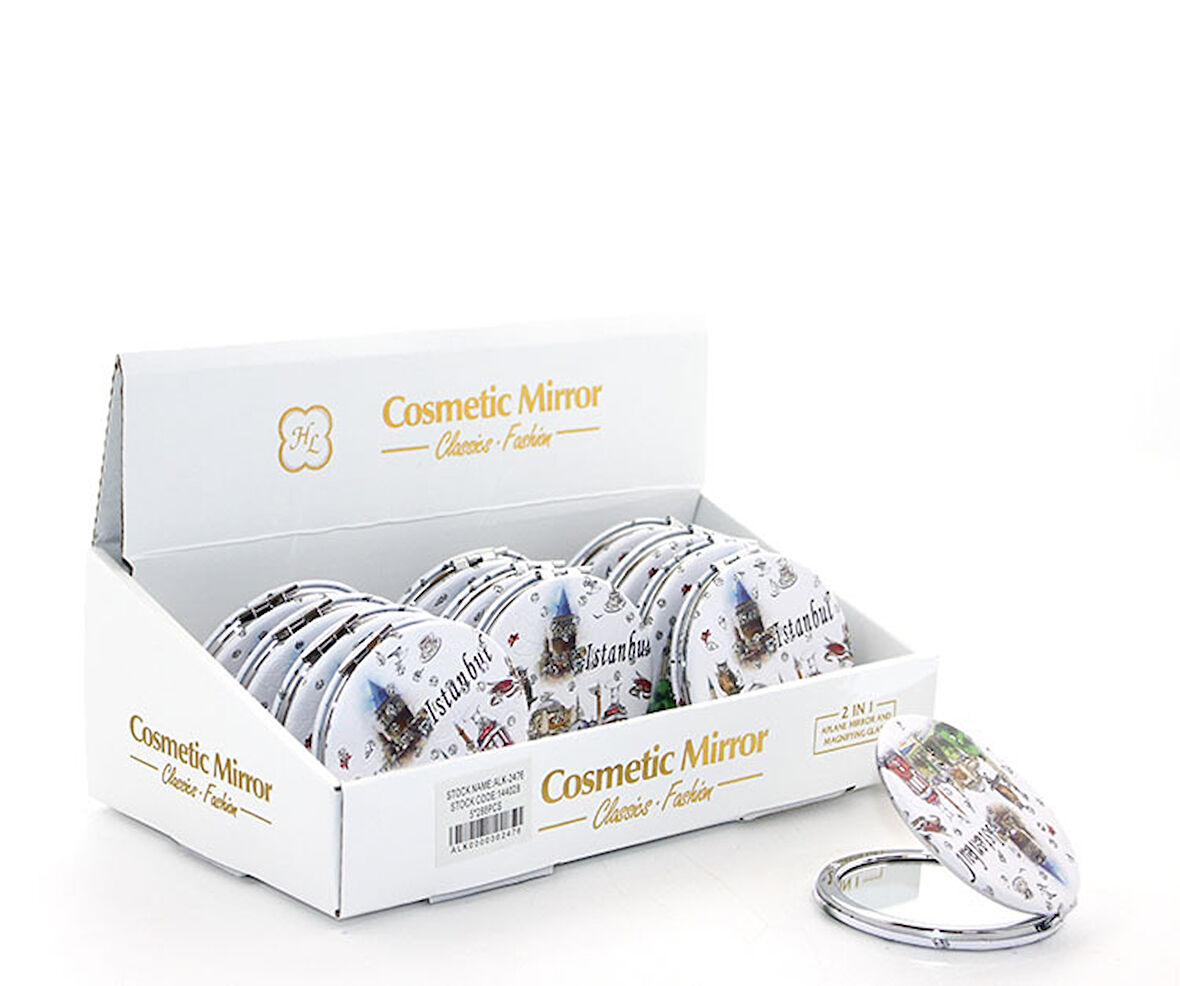 Taşlı İstanbul Tasarımı El Aynası İnce Model 20 