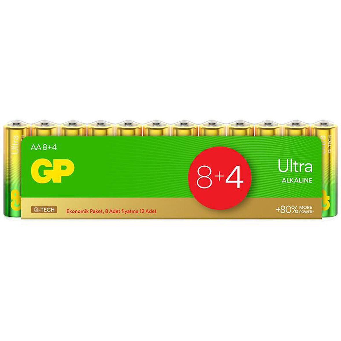 GP Alkaline AA 1.5V Pil 12'li
