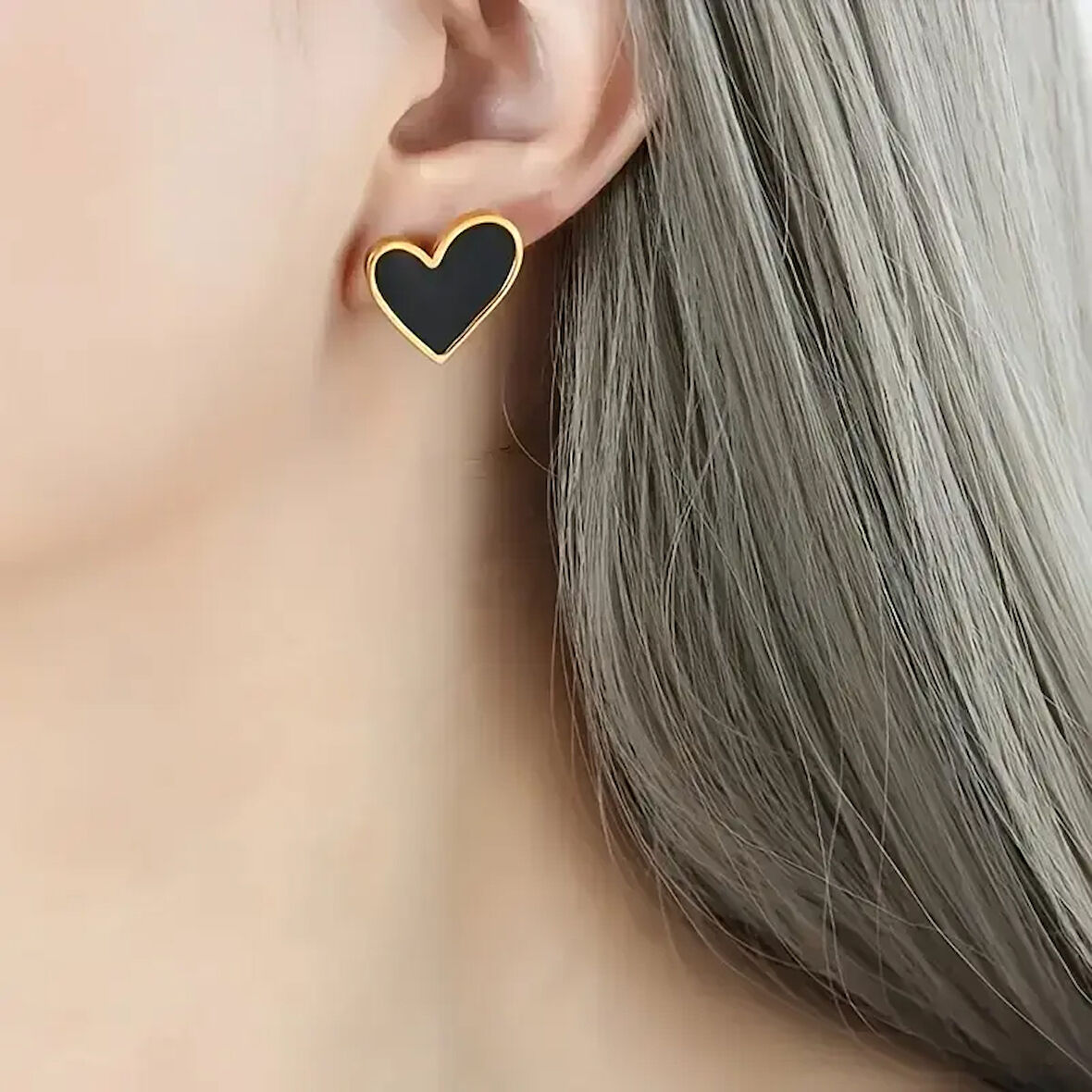 Şık Boho Kalp Tasarım Yuvarlak Küpe 14K Altın Kaplama Çinko Alaşım Günlük ve Parti Tüm Mevsim Moda
