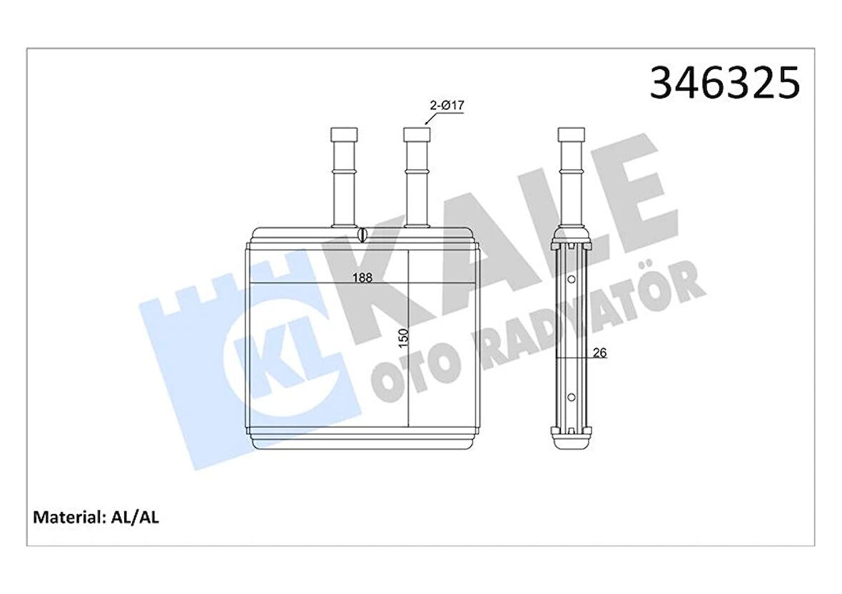 KALORİFER RADYATÖRÜ CHEVROLET AVEO 06- / KALOS 05- - ALEMİNYUM 96539642