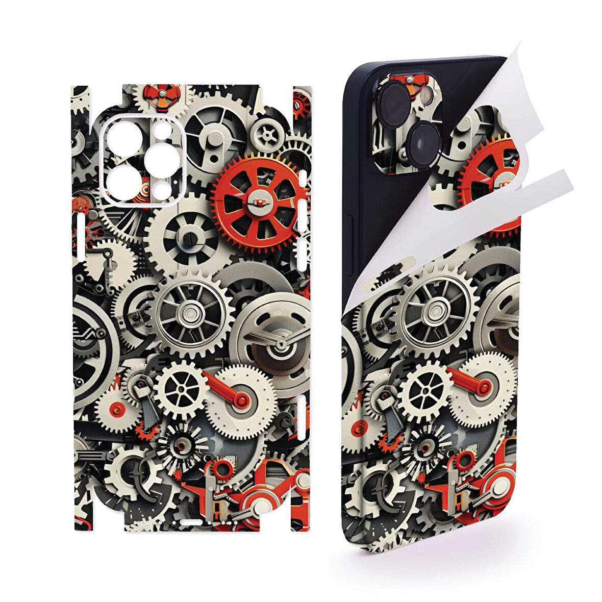 İphone 16 Plus için full kaplama sticker çizilme önleme kılıfsız kullanım için ÇARKLAR