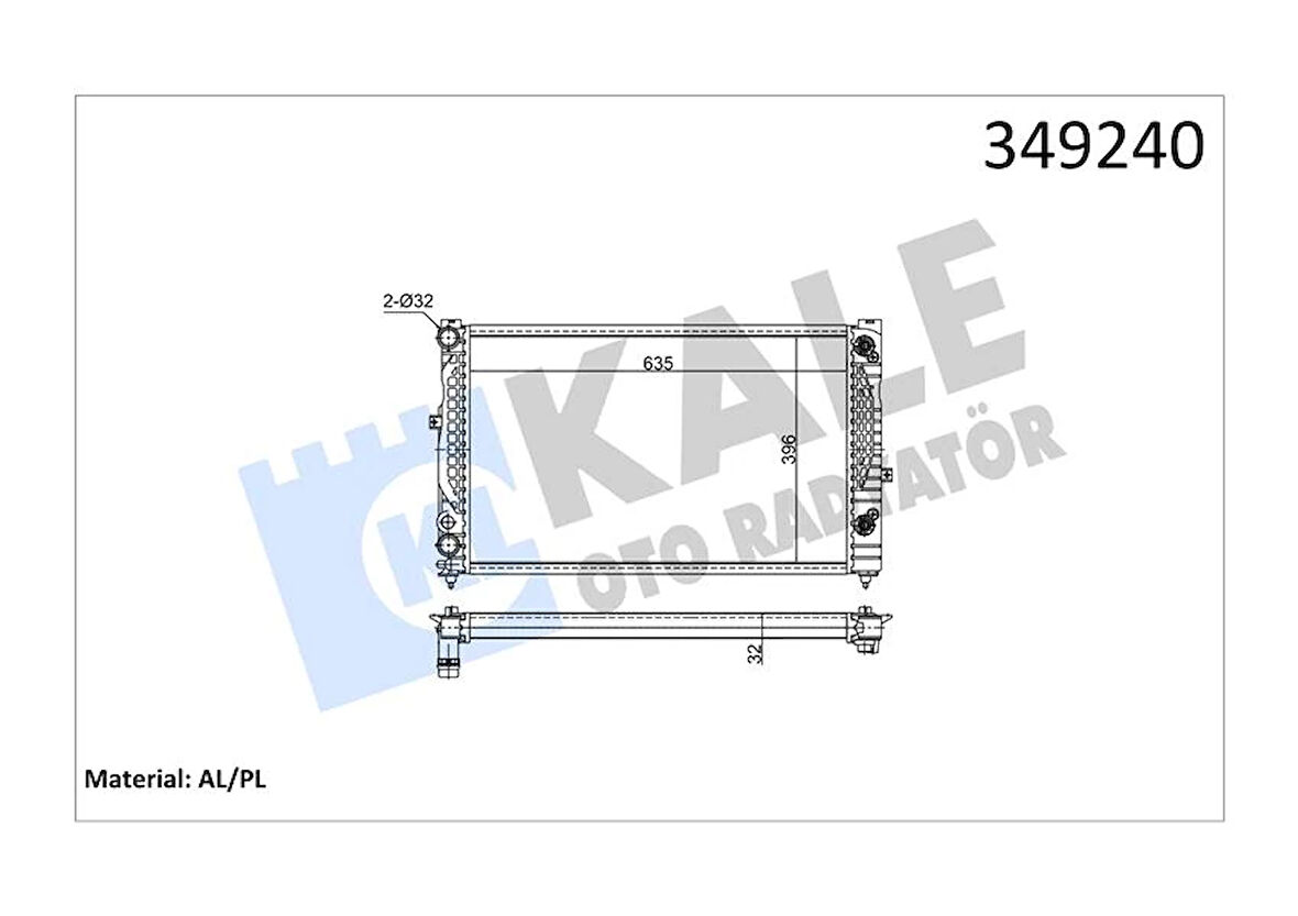 RADYATÖR PASSAT 1996-2000 A4 1995-2001 A6 2000-2005 ADP-AHL-ANA-ARM AC KLİMASIZ MEK OTOM 630X412X34 8D0121251BC 8D0121251M