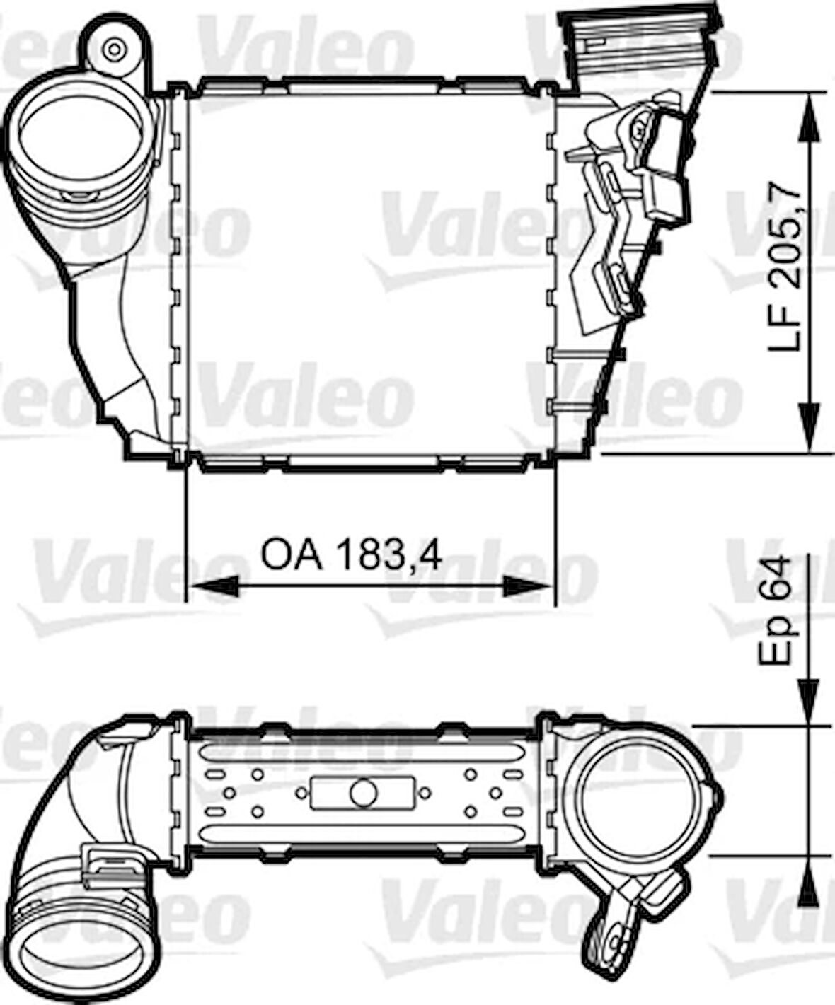 X TURBO RADYATÖRÜ INTERCOOLER BORA-GOLF 4-A3-LEON-OCTAVIA 1.9 TDI 1J0145803N