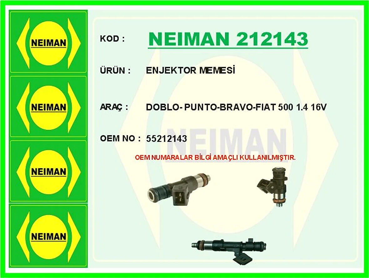 ENJEKTOR MEMESİ DOBLO- PUNTO-BRAVO-FIAT 500 1.4 165 55212143