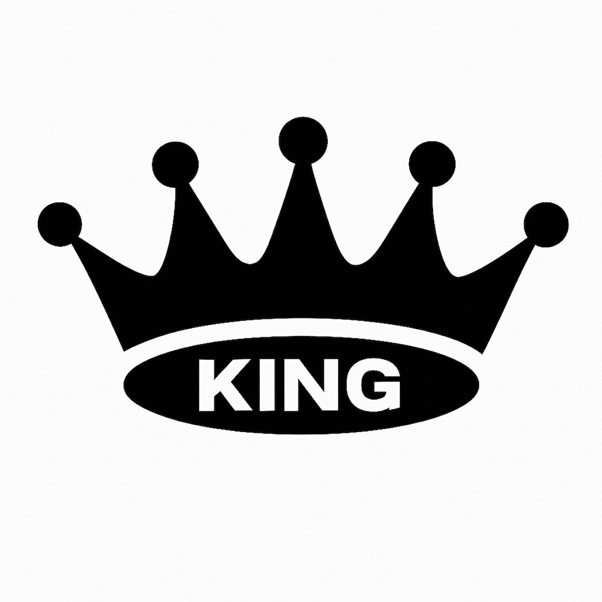 Kral Tacı King Yazılı Oto Sticker Siyah 19x11cm
