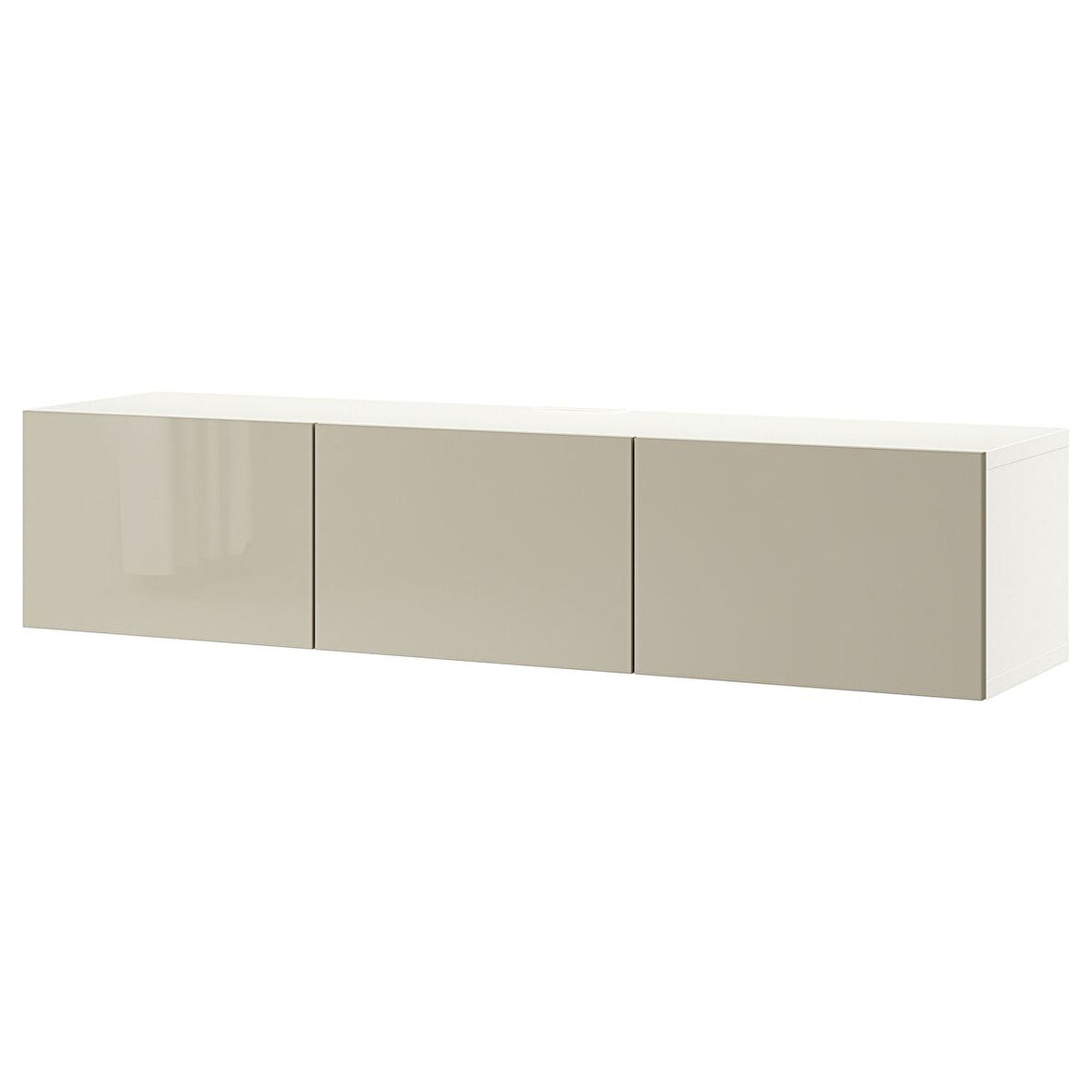 Tv sehpası, beyaz-parlak cila-bej, 180x42x38 cm, SELSVIKEN