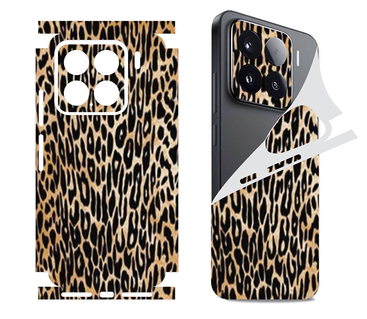 Xiaomi 15 Mi 15 için 360 full arka kaplama koruma sticker kılıfsız kullanım LEOPAR KADİFE