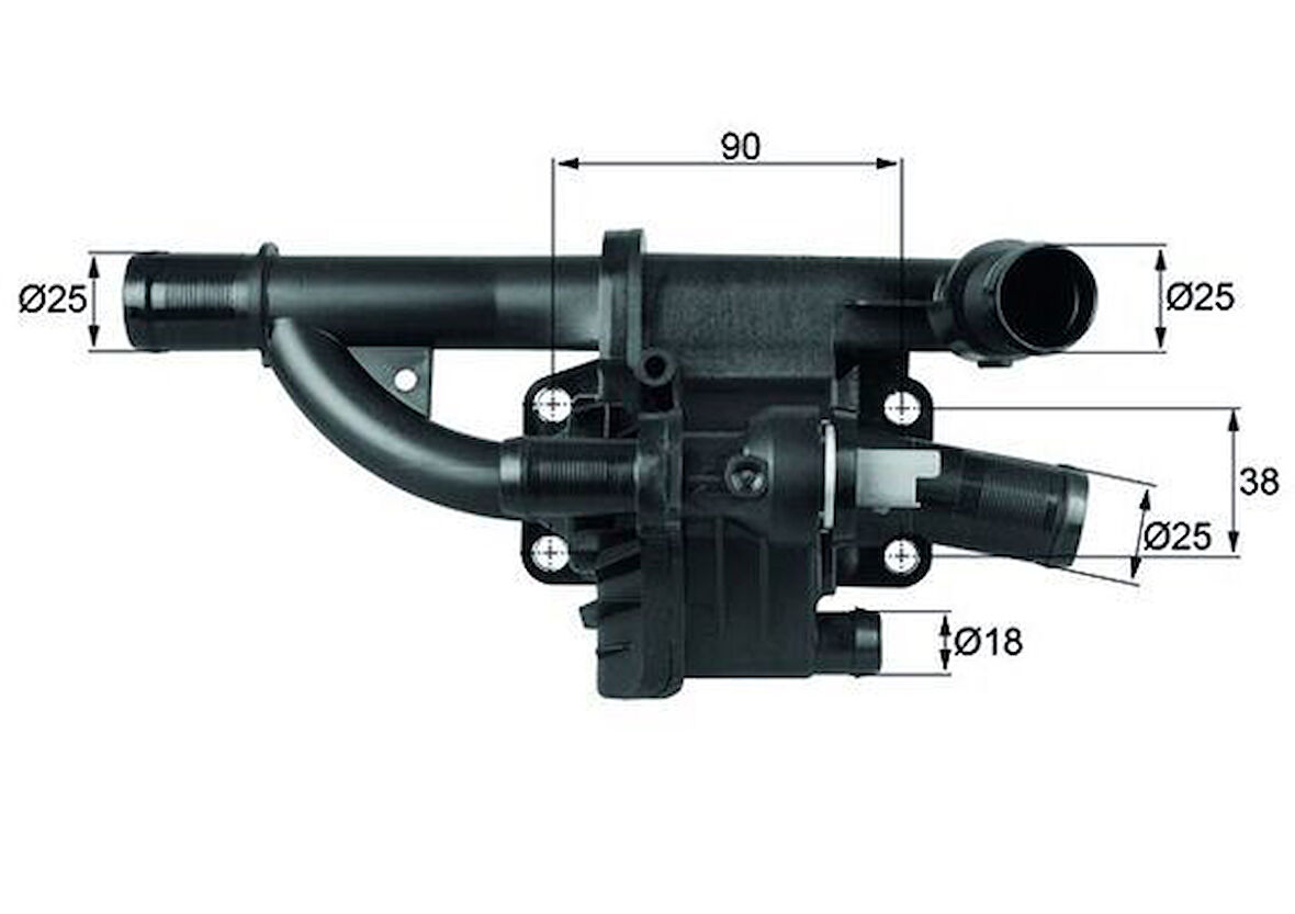 TERMOSTAT YUVASI KOMPLE PEUGEOT 206-207-307-308-407-1007-3008-5008-PARTNER TEPE-C2-C3-C4-C5 2 FOCUS 3 2011 1.6 TDCI COURIER 2014 1.5-1.6 TDCI FIESTA 2008-2017 1.5 TDCI B-MAX 2014 1336 AF 9M5Q8A586BA 1675627